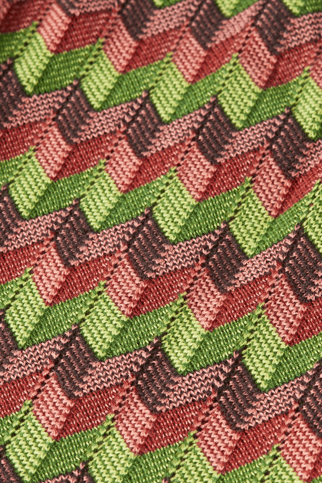 CHEVRON KNITTED TROUSERS BURNT HENNA 7