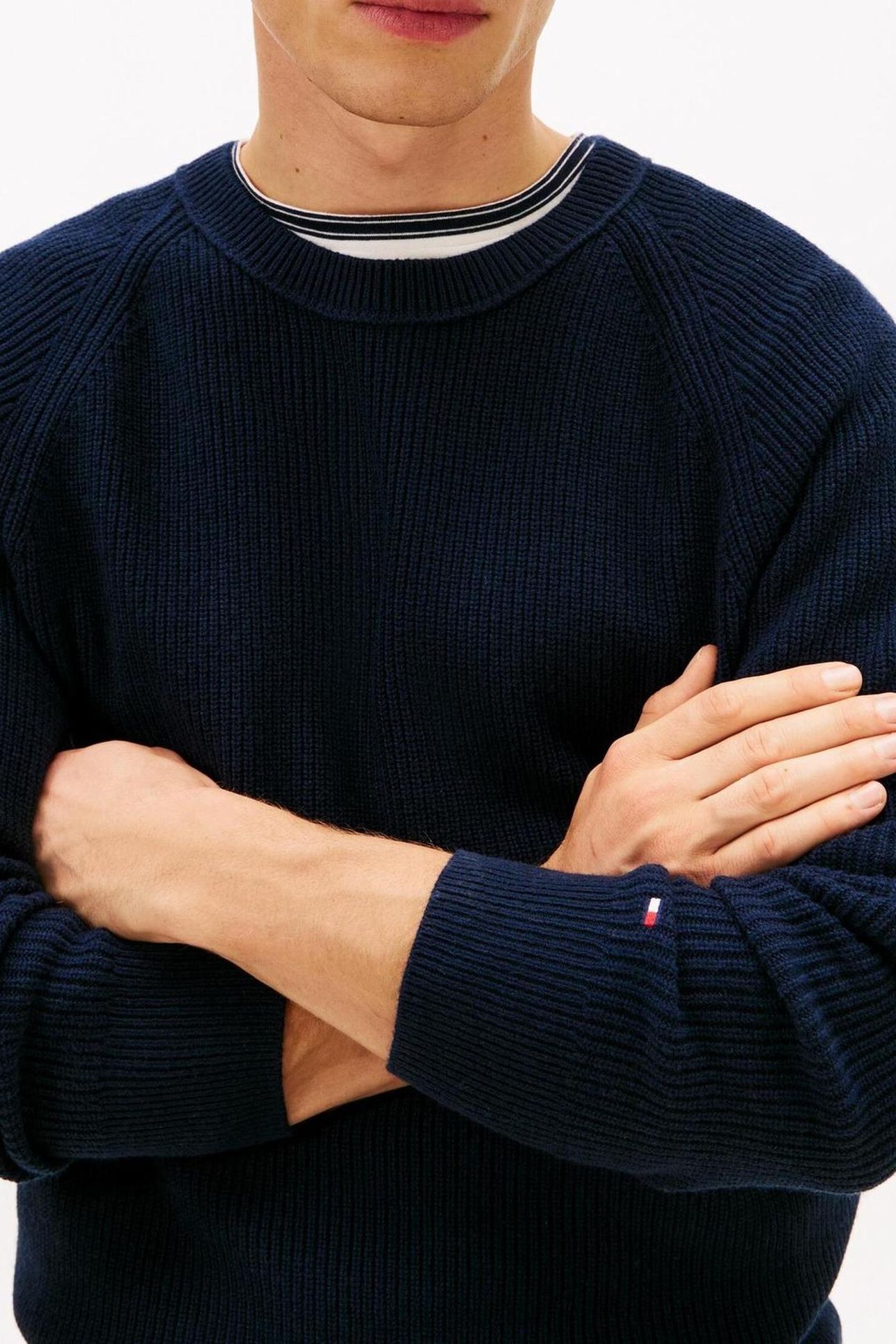 FISHERMAN RIB CREW NECK DARK NIGHT NAVY 10