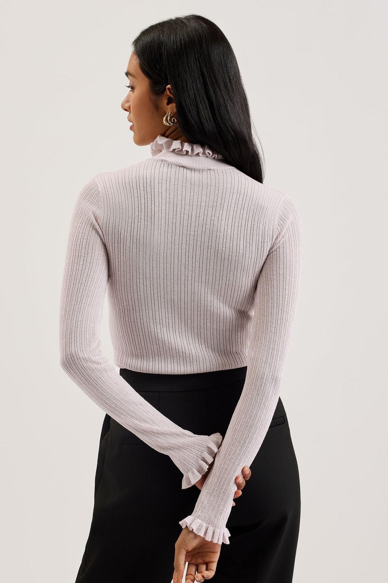 RAINEEE METALLIC RIBBED FUNNEL NECK PURPLE 3