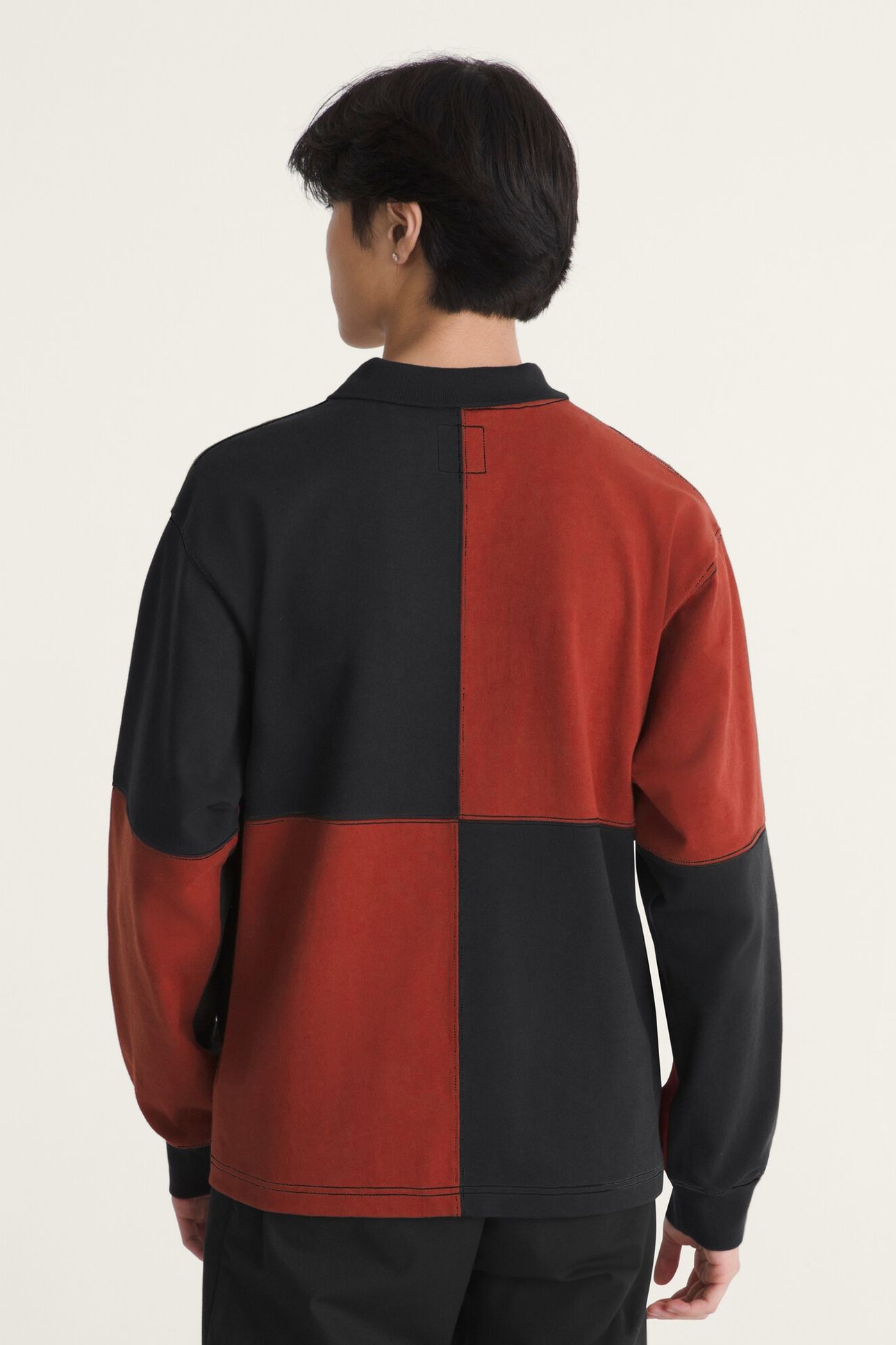 CHECK RUGBY LS KNIT POPPY EMBER 2
