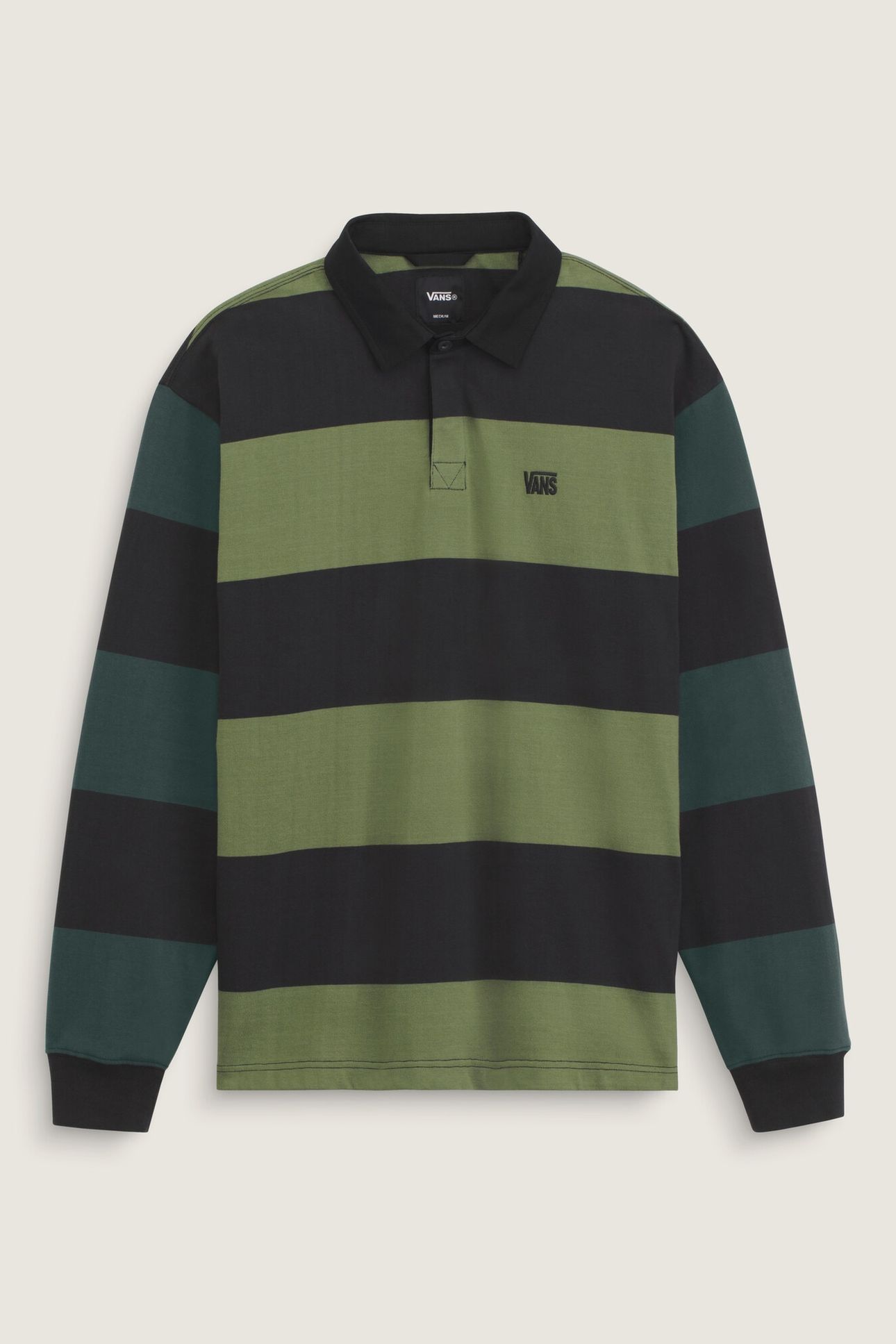 2-TONE STRIPE WARD RUGBY LS BLACK/GREEN BALSAM 1