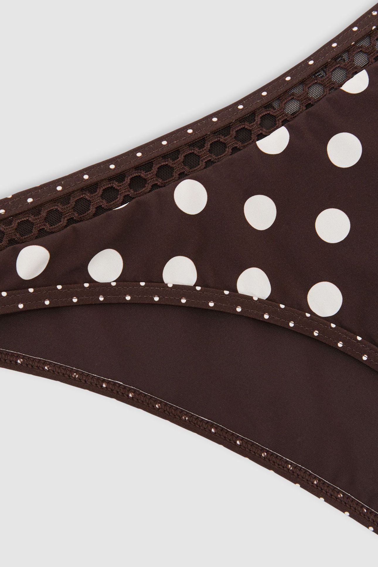 POLKA DOT PRINT BIKINI BOTTOM CHOCOLATE BROWN/IVORY 8