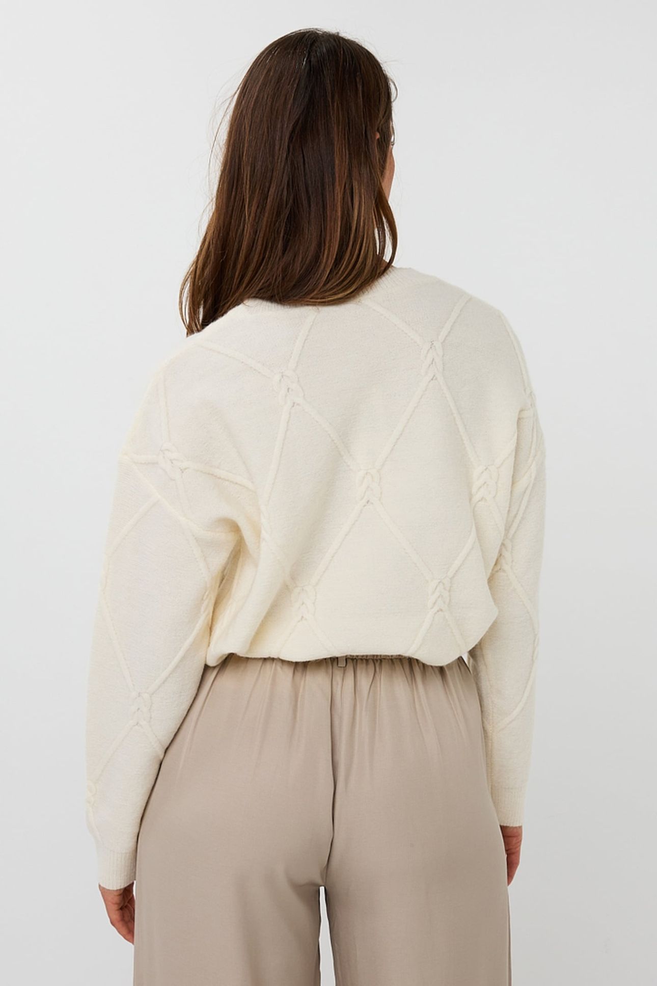 SWEATER CABLE SQUARE OFF WHITE 3