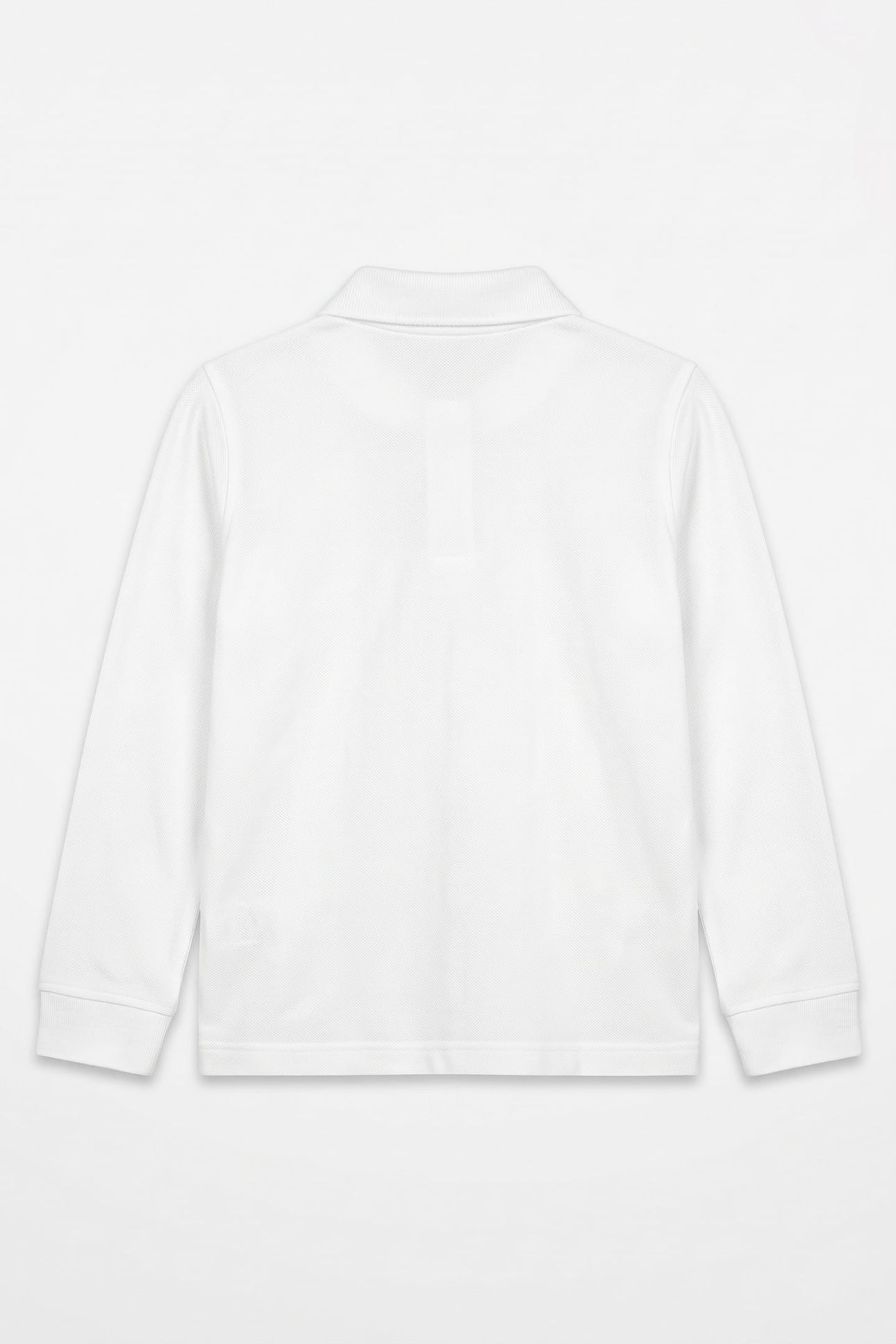 KIDS UNISEX SHIELD LS PIQUE POLO WHITE 3