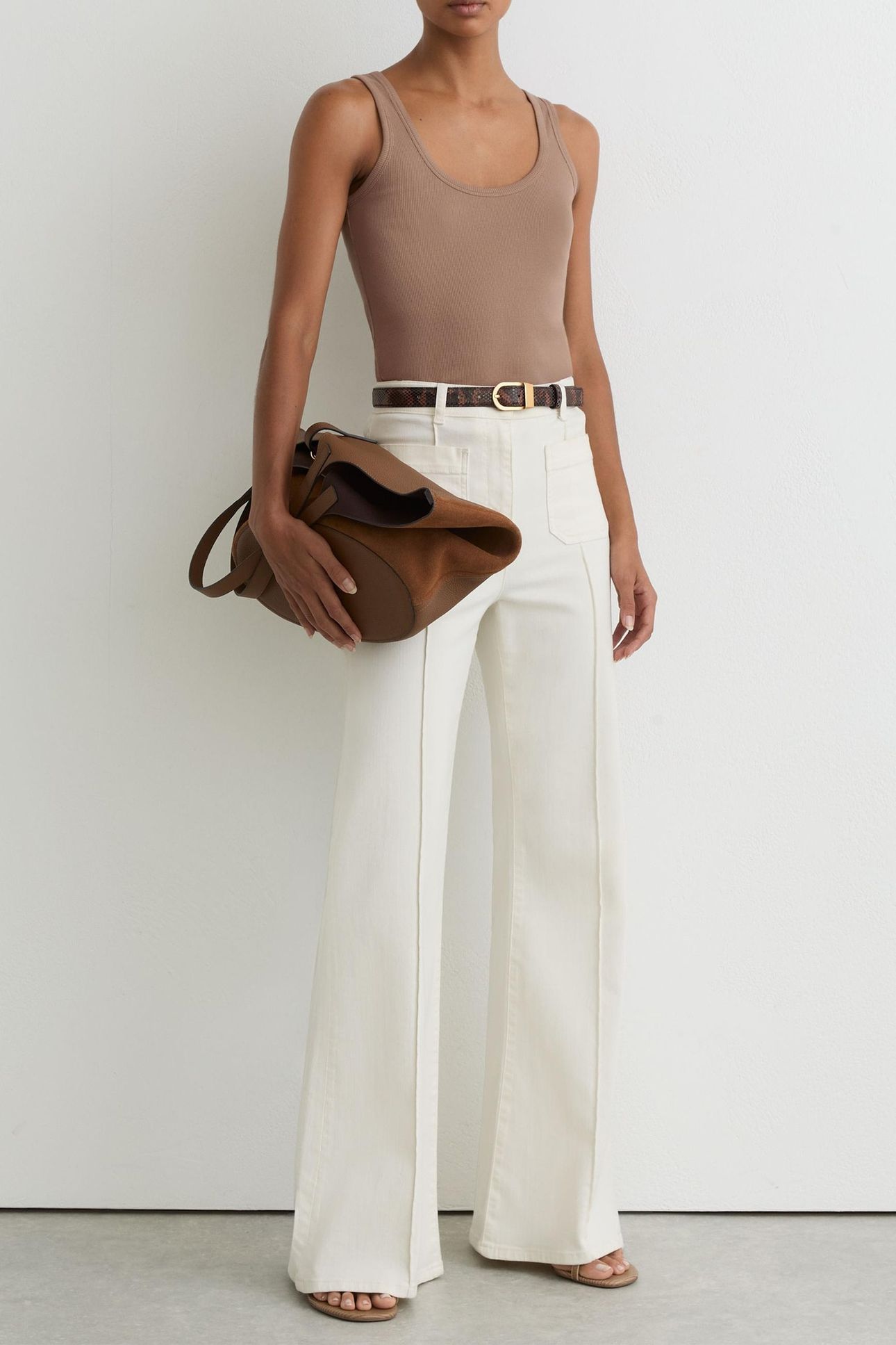SCOOP NECK RIB VEST TAUPE NEUTRAL 3