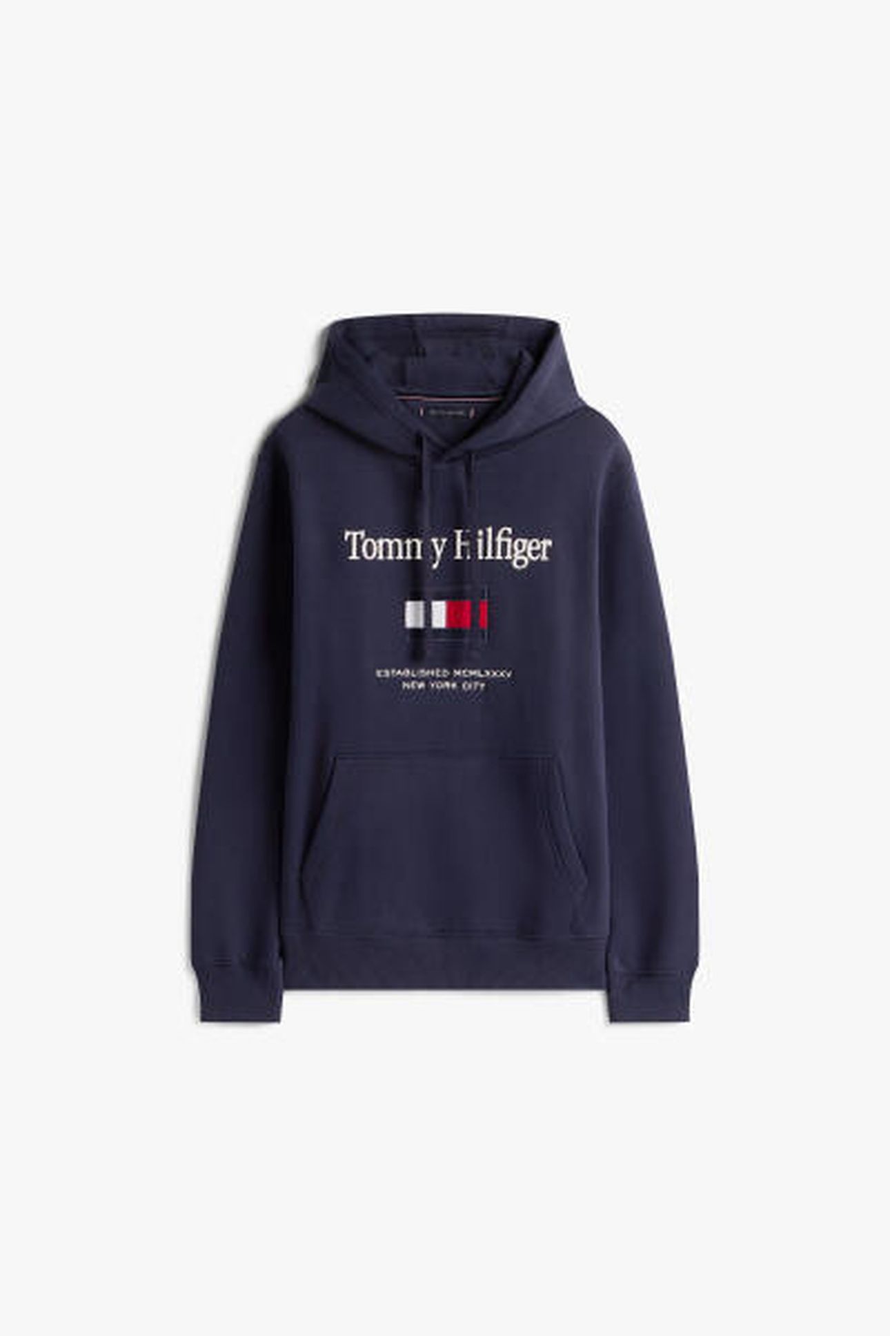 TOMMY EMBRO FLAG HOODIE NAVY BLUE 9