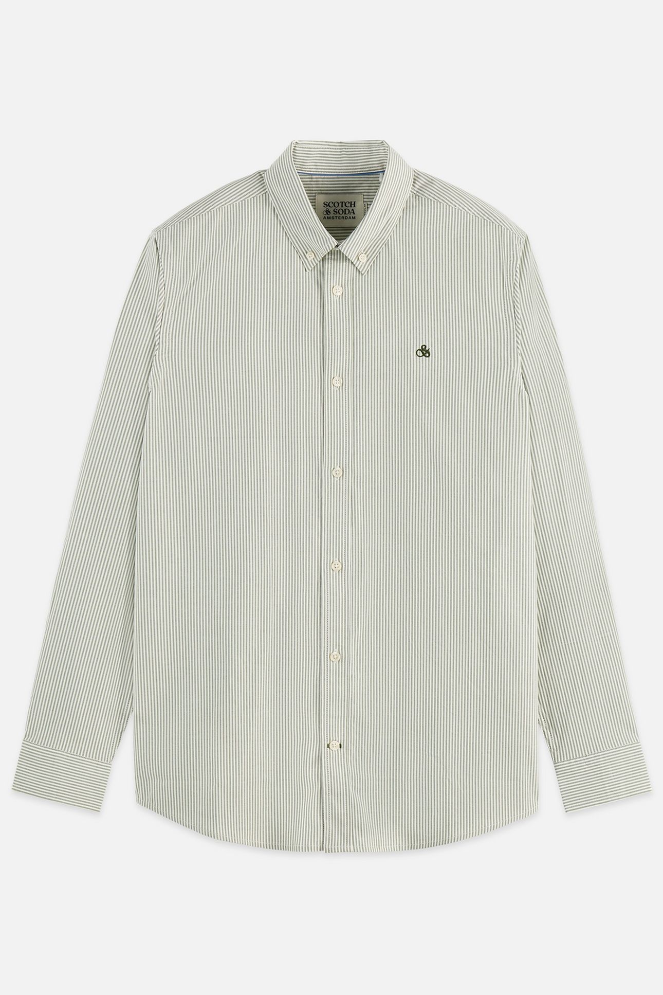 SEASONAL CORE STRIPED OXFORD REGULAR-FIT SHIRT DARK GREEN 1