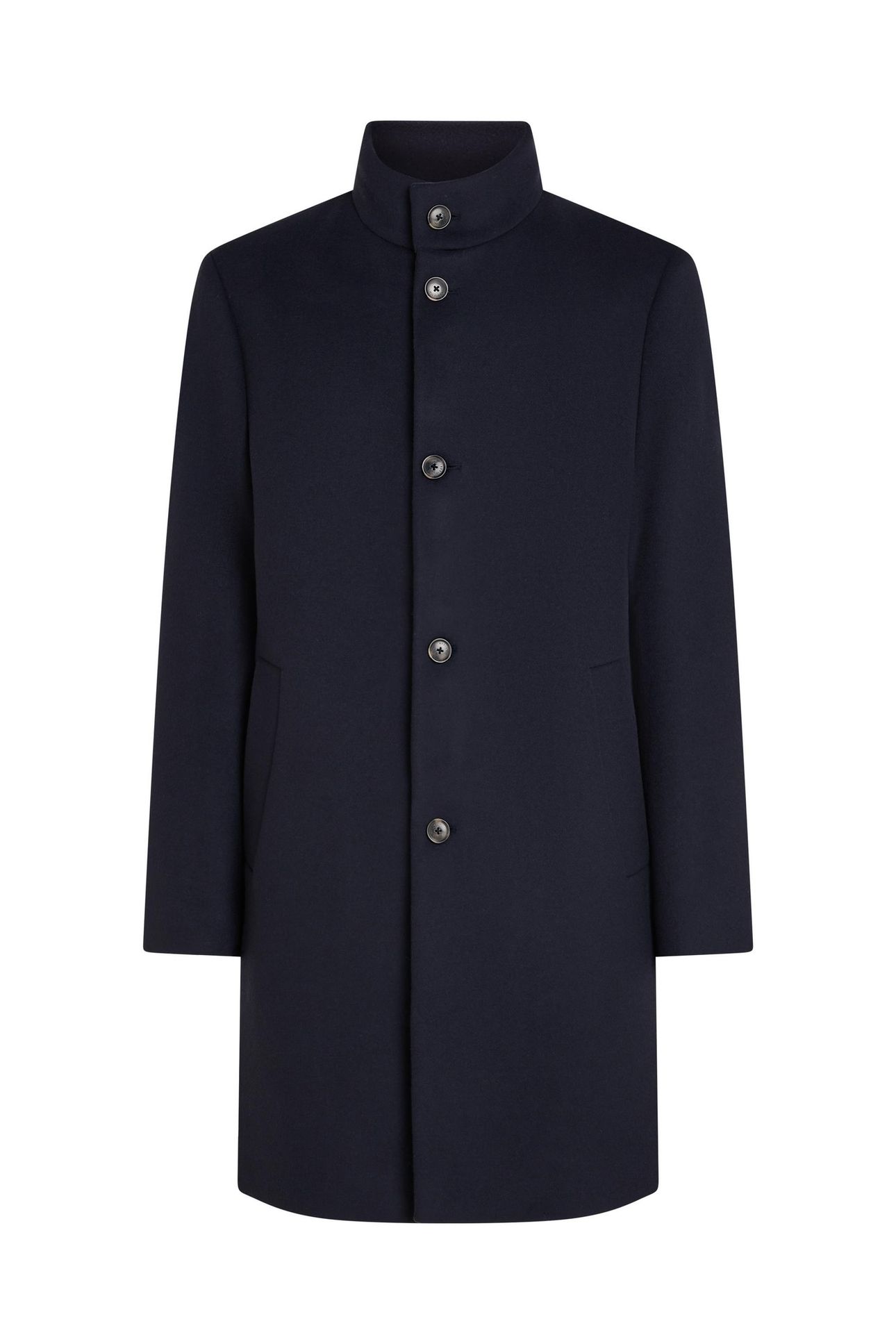 NY WOOL STAND COLLAR NAVY BLUE 4