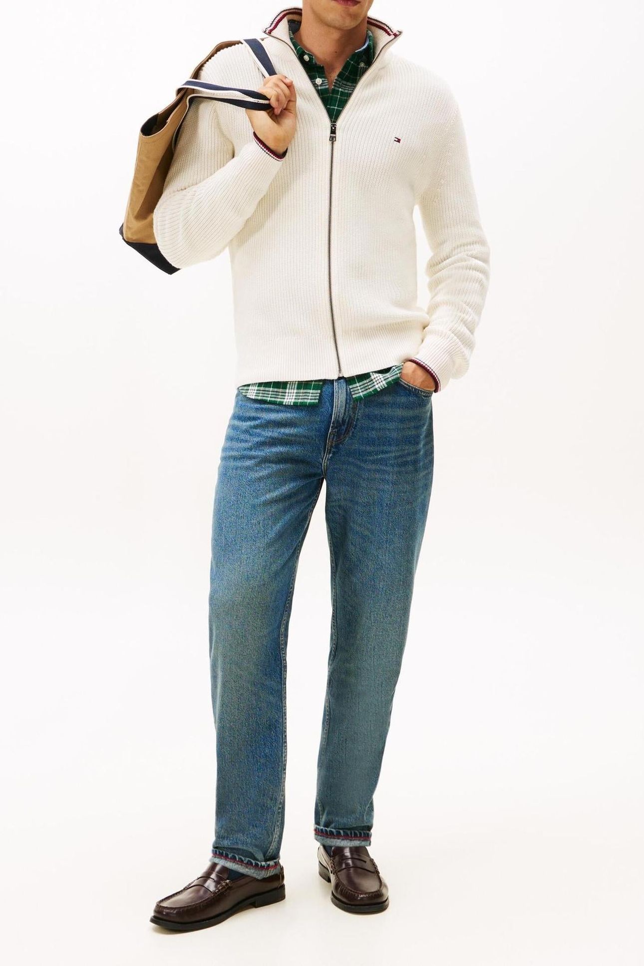 RWB RIB ZIP THROUGH IVORY PETAL 1