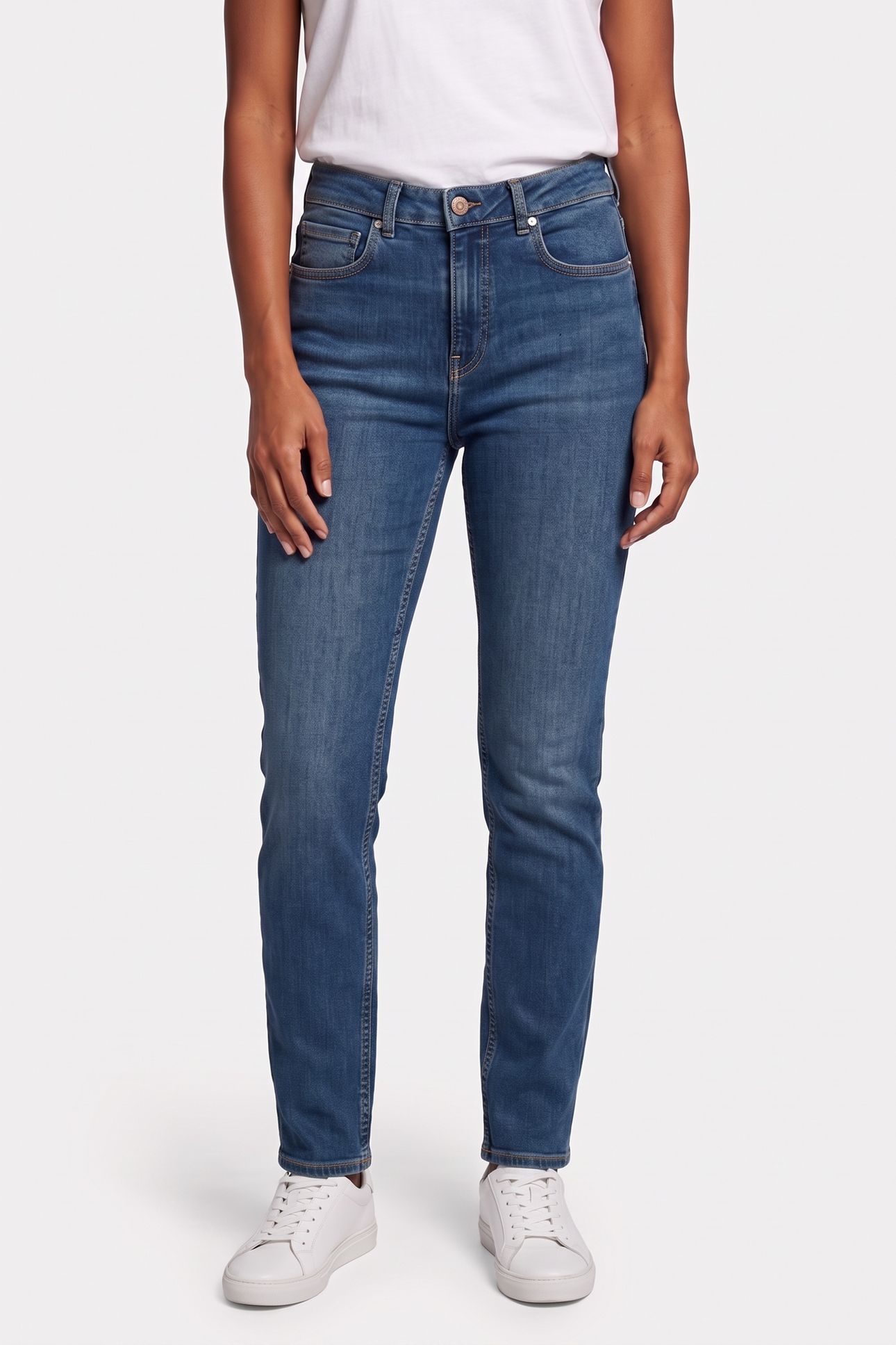 CORE HIGH FIVE SUPER STRETCH SLIM JEANS - NAVY 1
