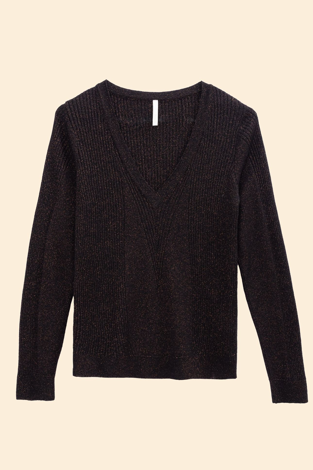 BLACK LUREX KNIT SWEATER WITH RIBBING 4