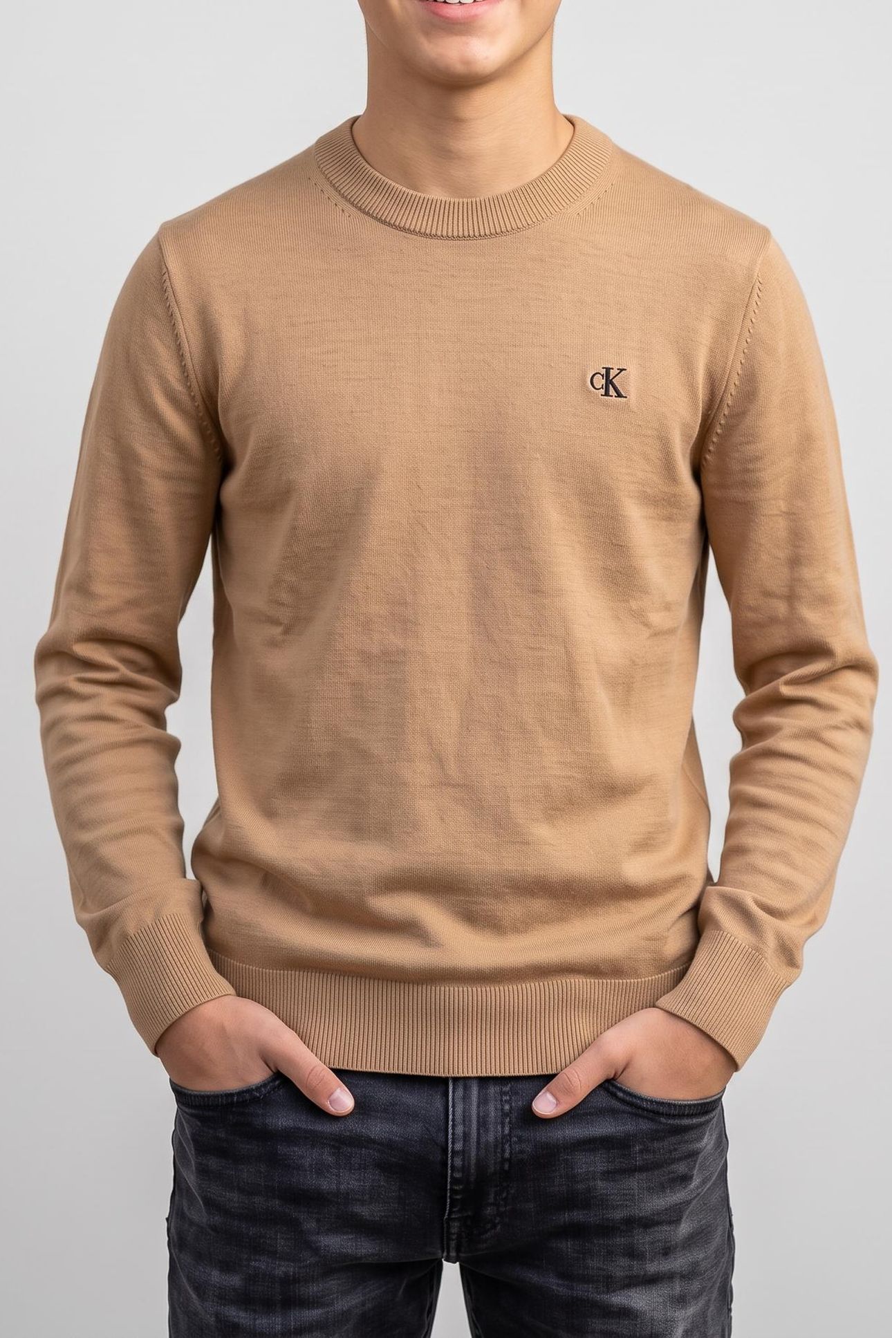 BOYS BASIC SWEATER SANDY BEIGE 1