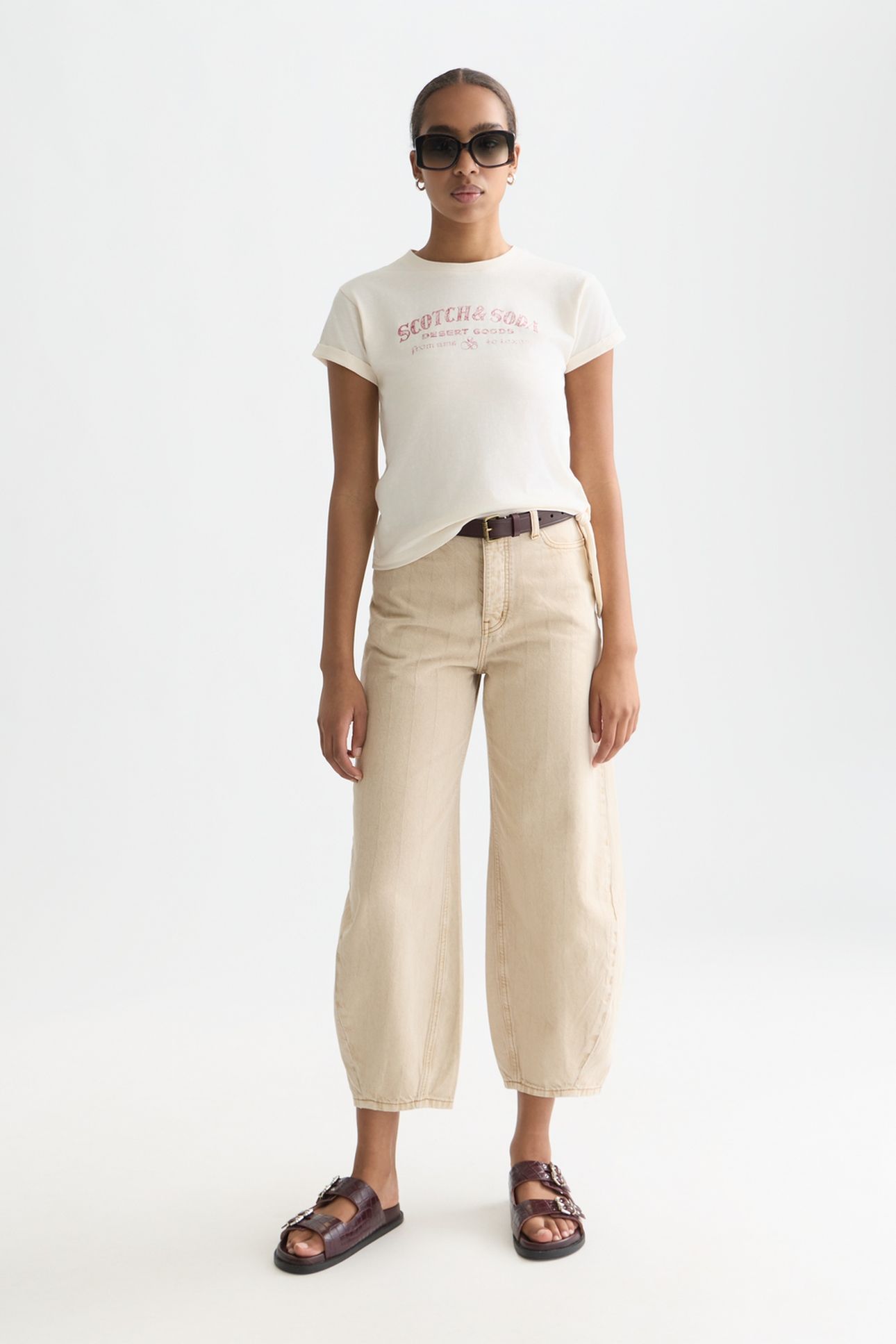 ARTWORK T-SHIRT WITH SIDE KNOT EGGNOG 3