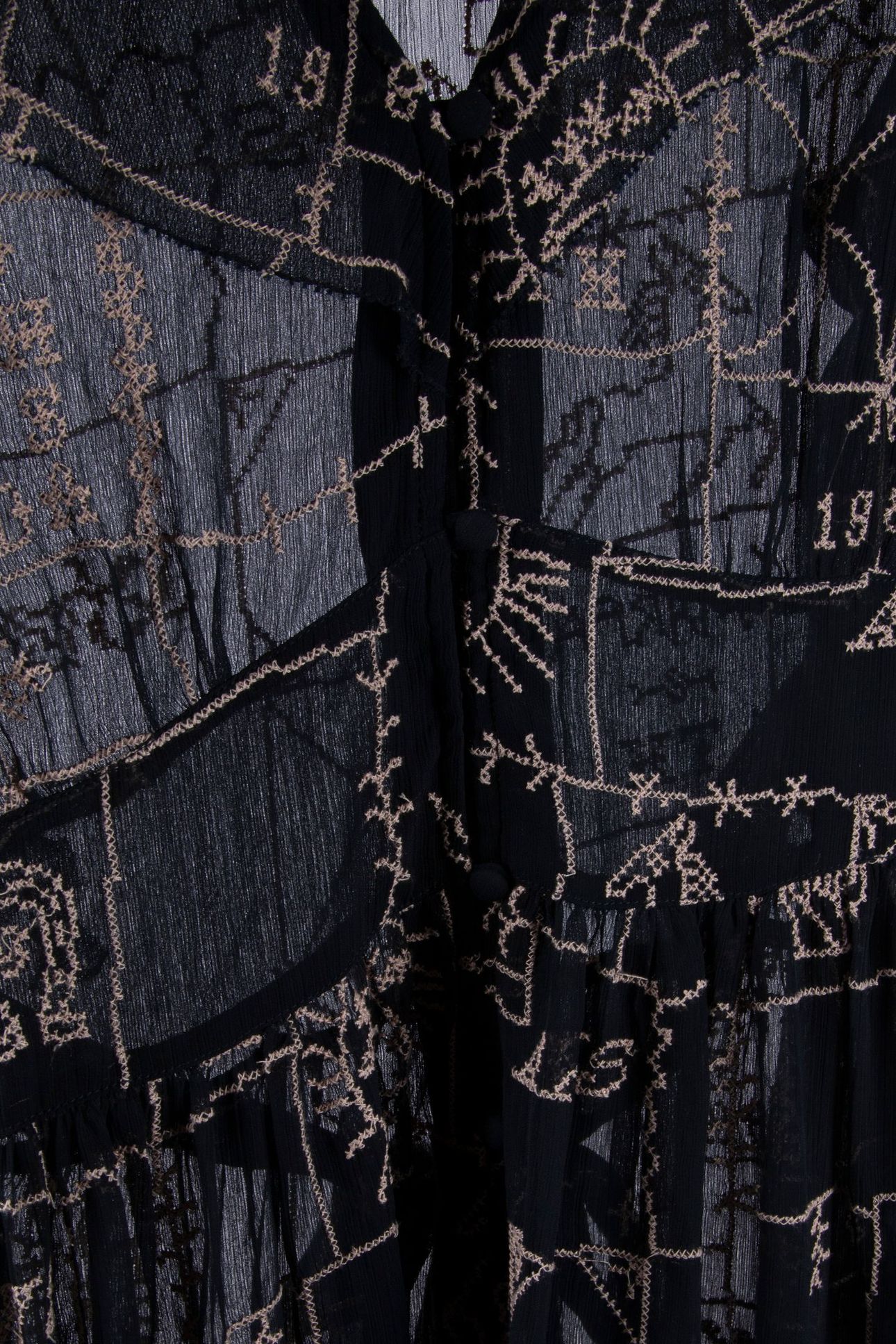 CROSS-STITCH EMBROIDERED MIDI DRESS CARBON 4