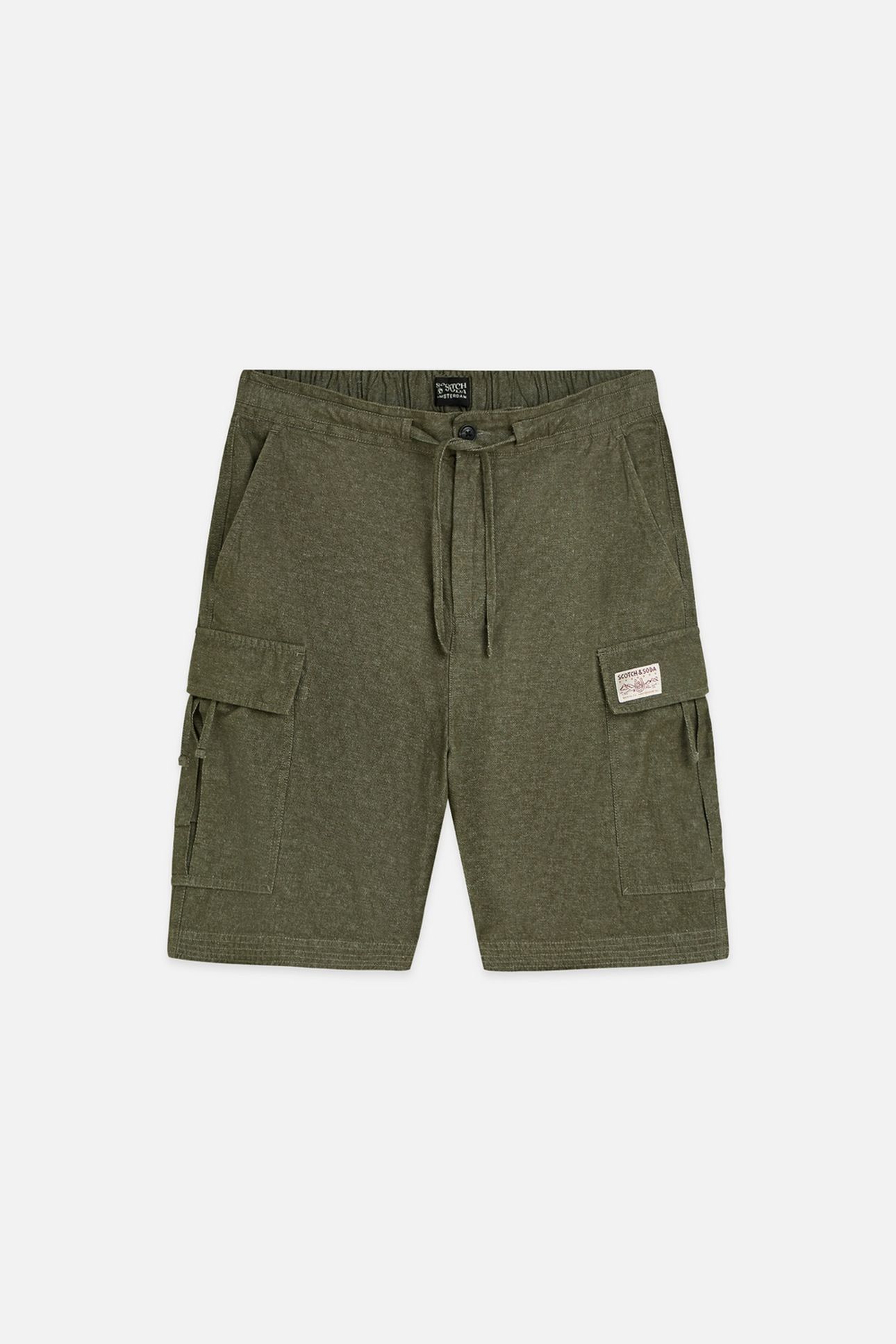 LINENBLEND RELAXEDFIT CARGO BERMUDA SHORTS DARK GREEN 4
