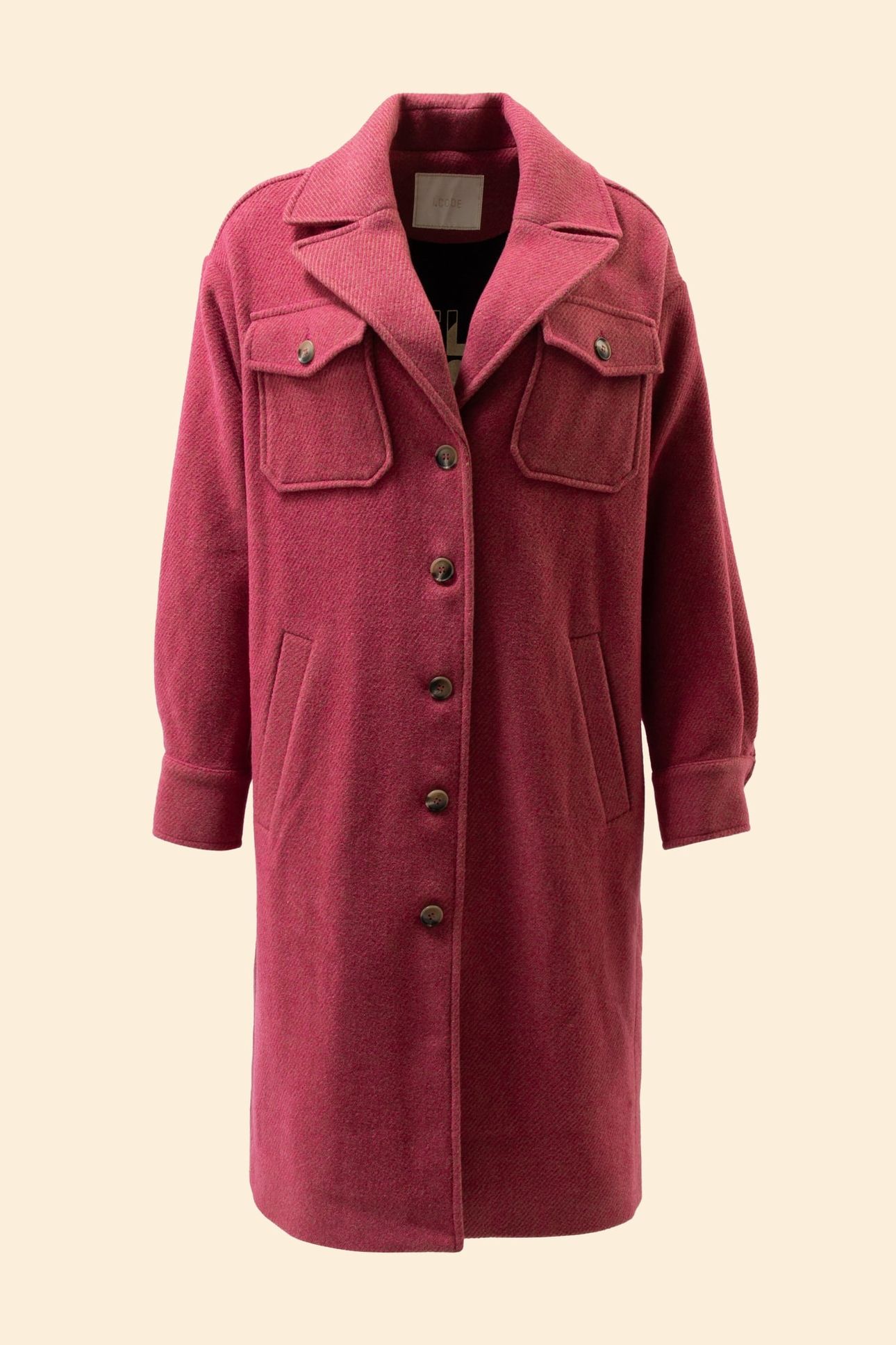 PINK STRIPED LONG COAT 4