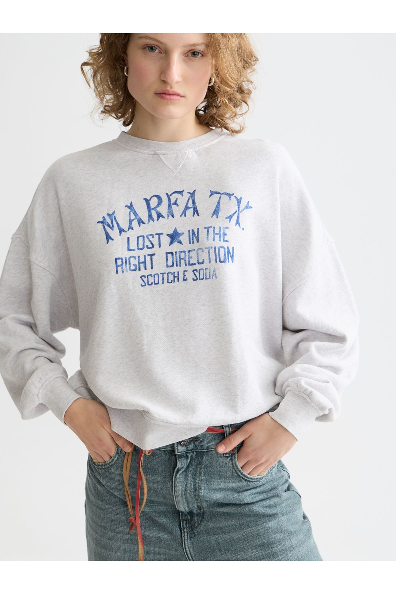 DENIM GRAPHIC OVERSIZED FIT SWEATSHIRT GREY MELANGE 6
