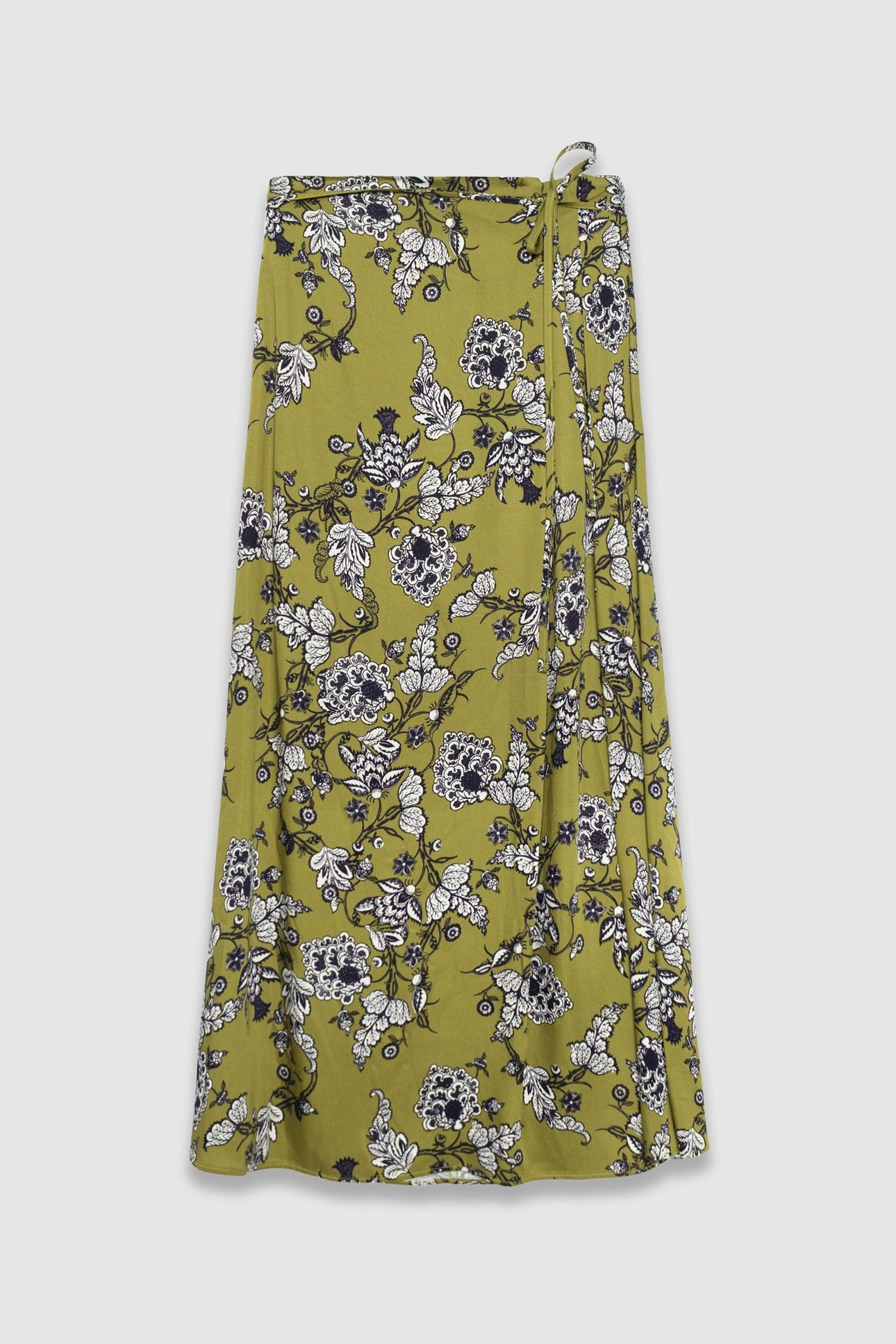 GREEN MIDI SKIRT WITH FLORAL PRINT 4
