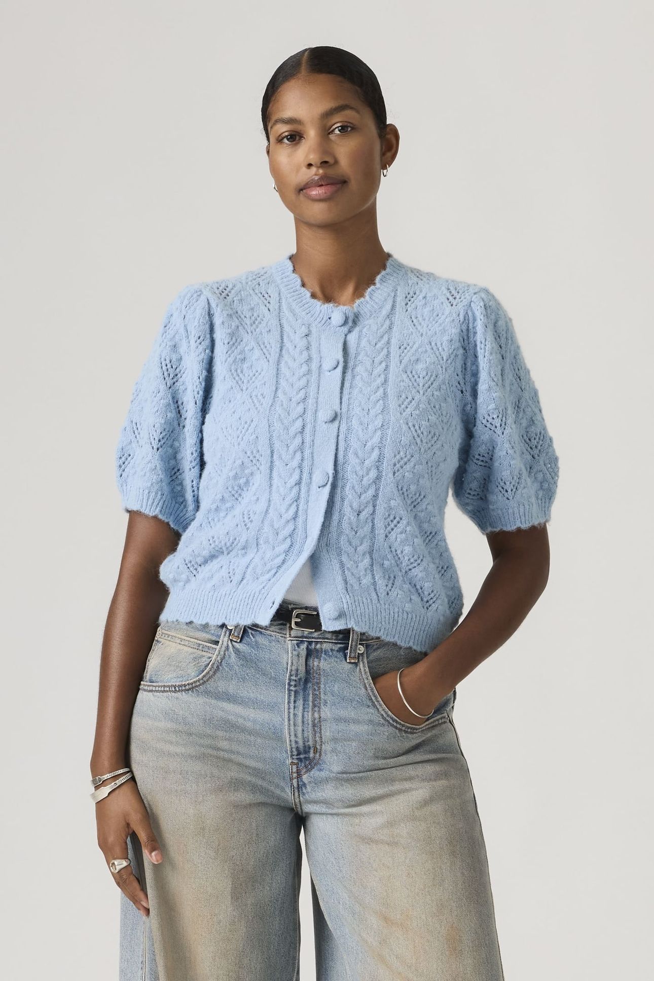 PAULINE POINTELLE SHORT SLEEVE CARDIGAN 1