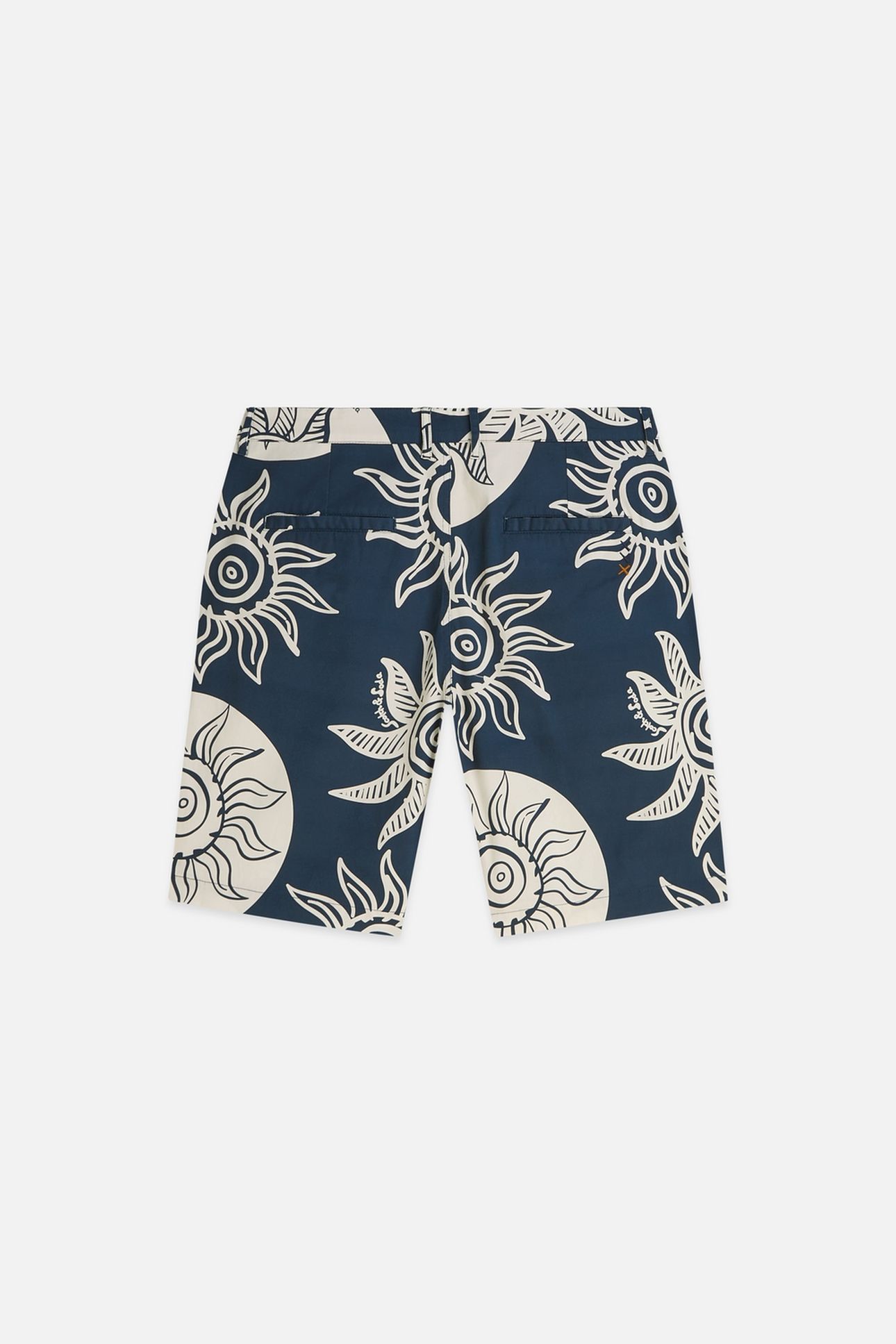 STUART PRINTED STRETCH COTTON CHINO SHORTS NAVY 2