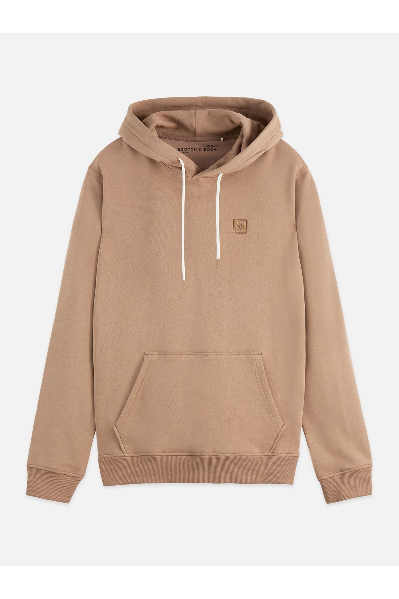 SEASONAL CORE LOGO BADGE REGULAR-FIT HOODIE LT PASTEL BROWN 1