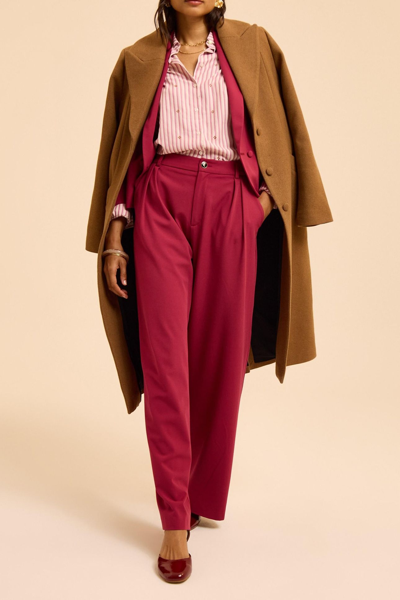 PINK WIDE-LEG SUIT TROUSERS 2