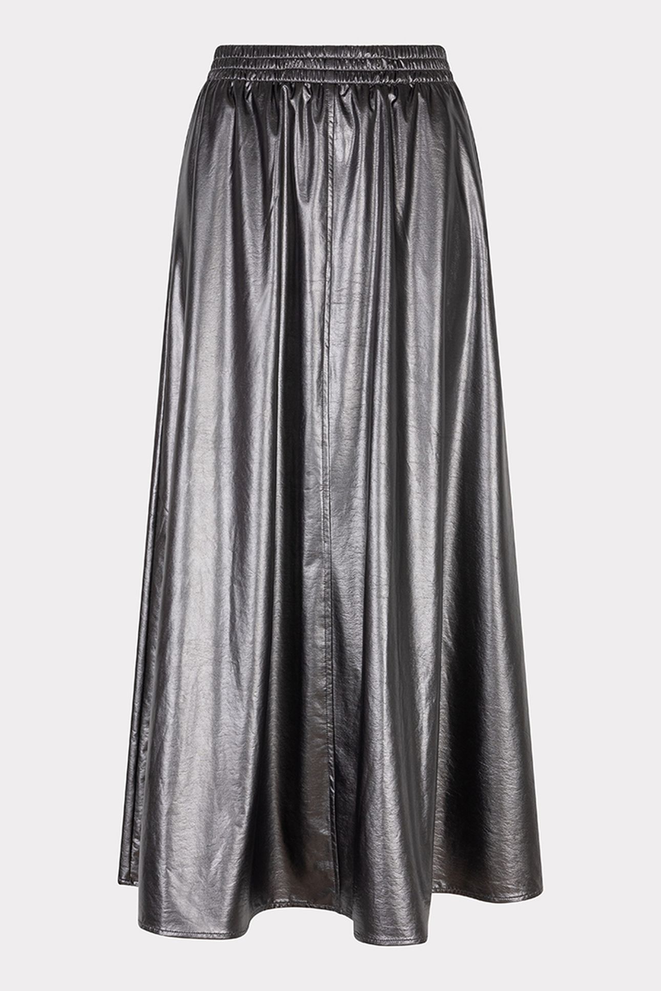 SKIRT LONG METALLIC PU GREY 4