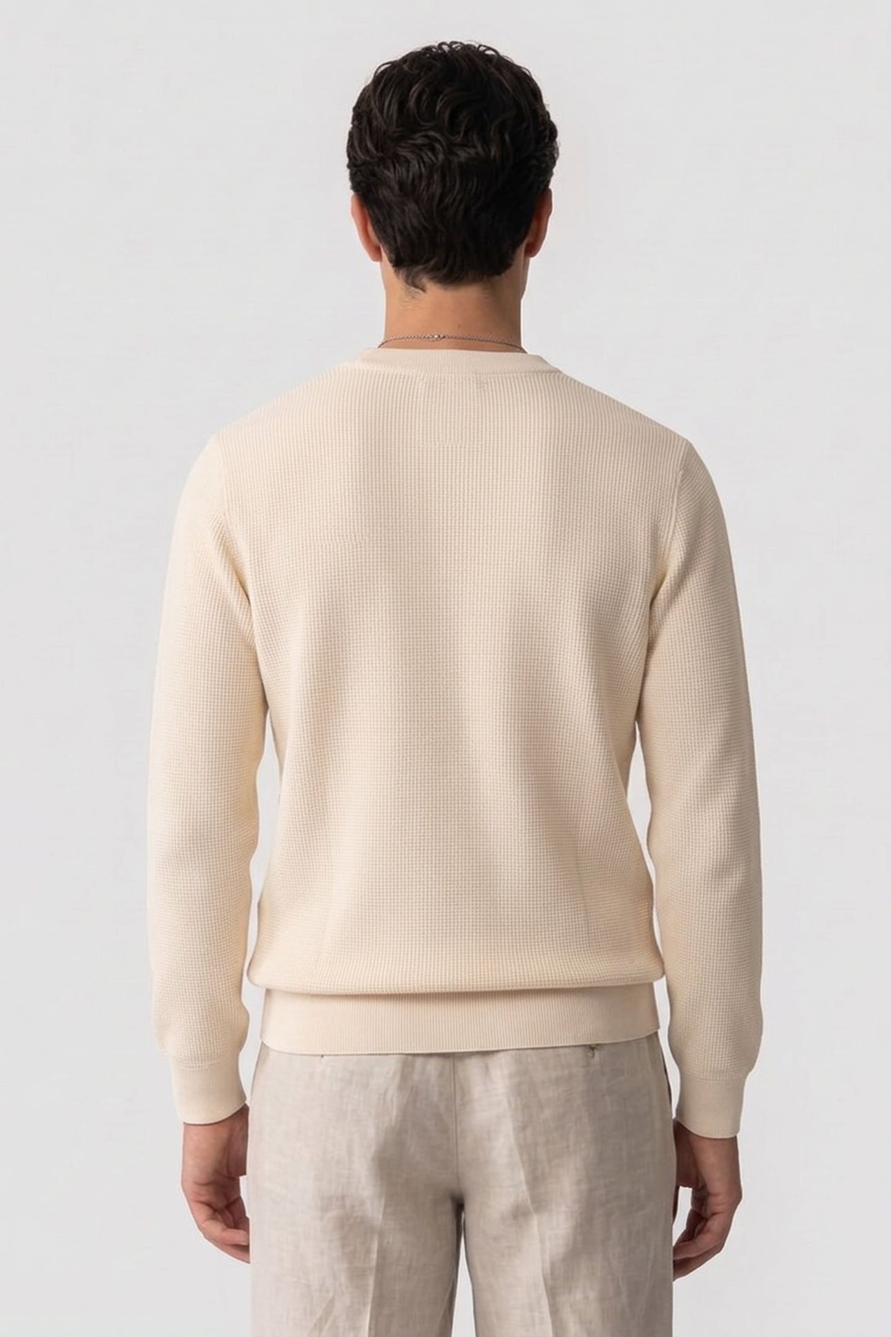 WAFFLE KNIT SWEATER CREAM 2