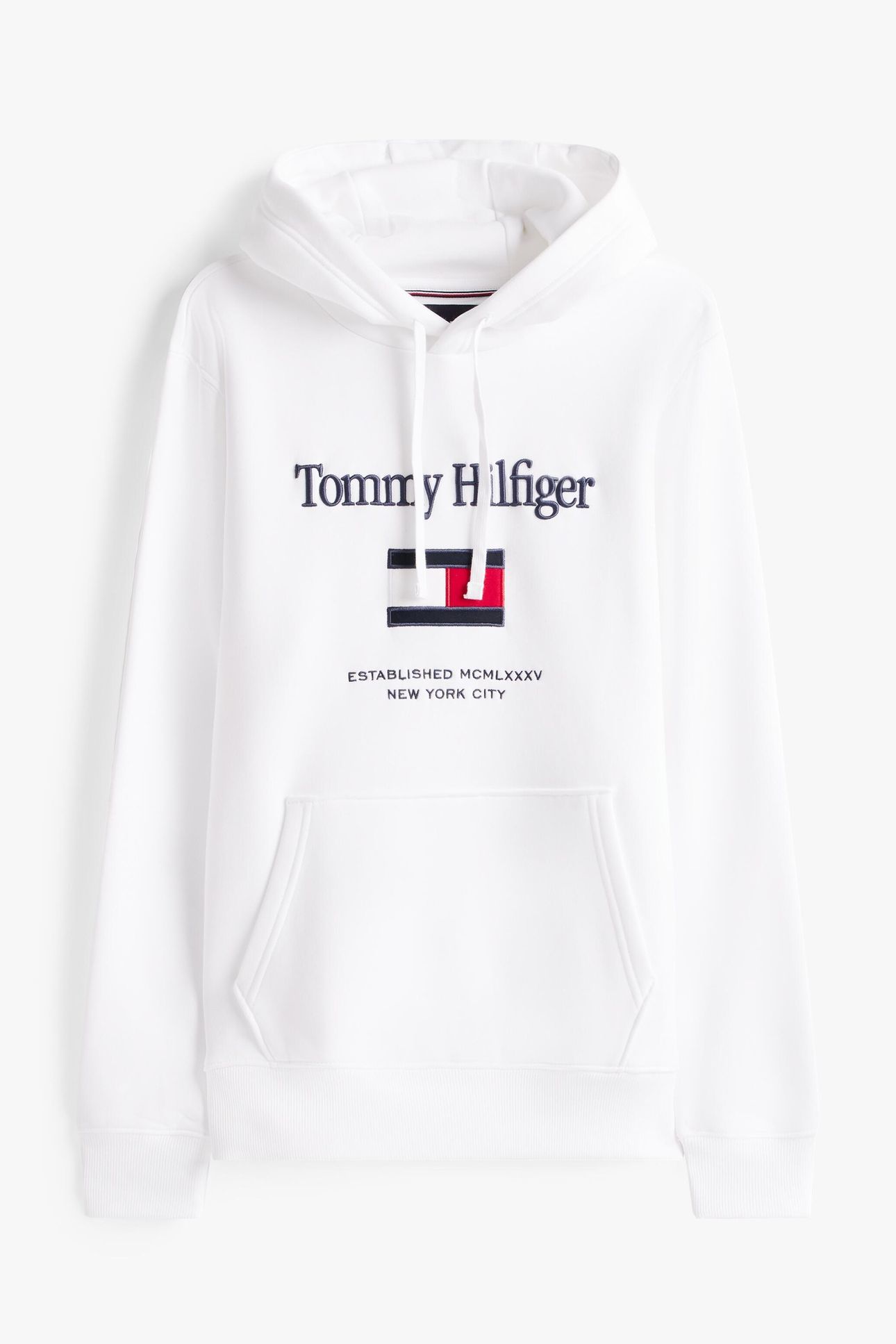 TOMMY EMBRO FLAG HOODIE WHITE 4