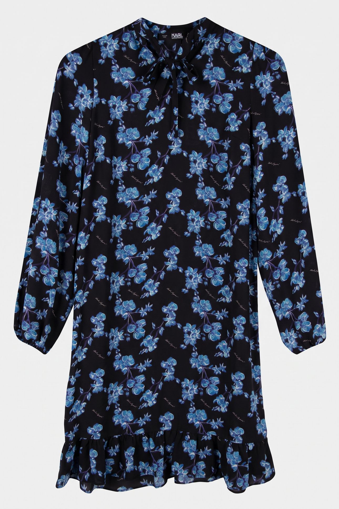ORCHID FEMININE DRESS BLUE ORCHID PRINT 3