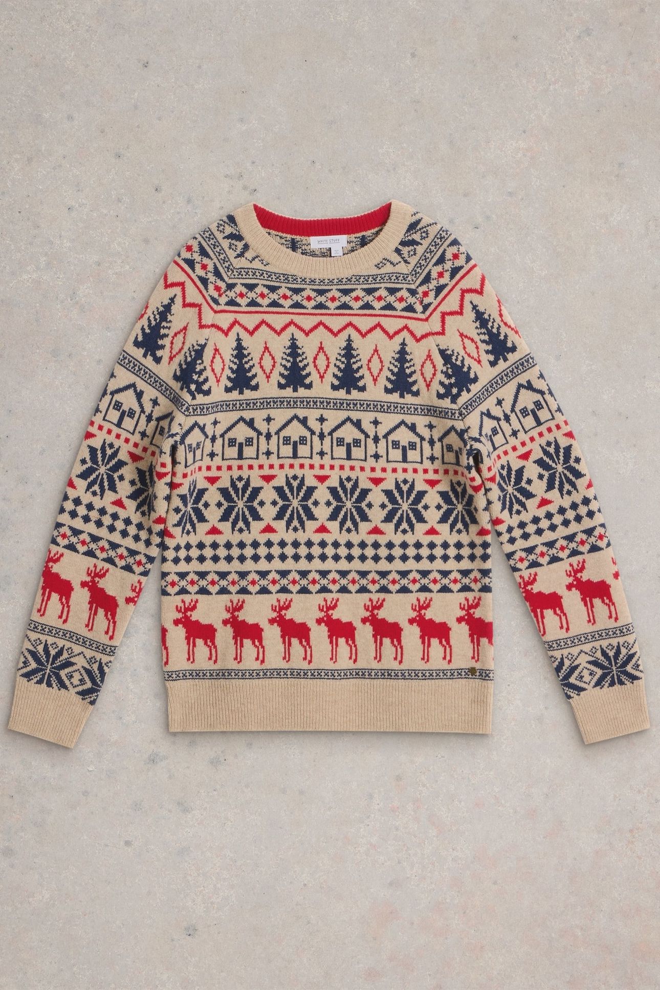 MOOSE FAIRISLE CREW JUMPER NAT MLT 4