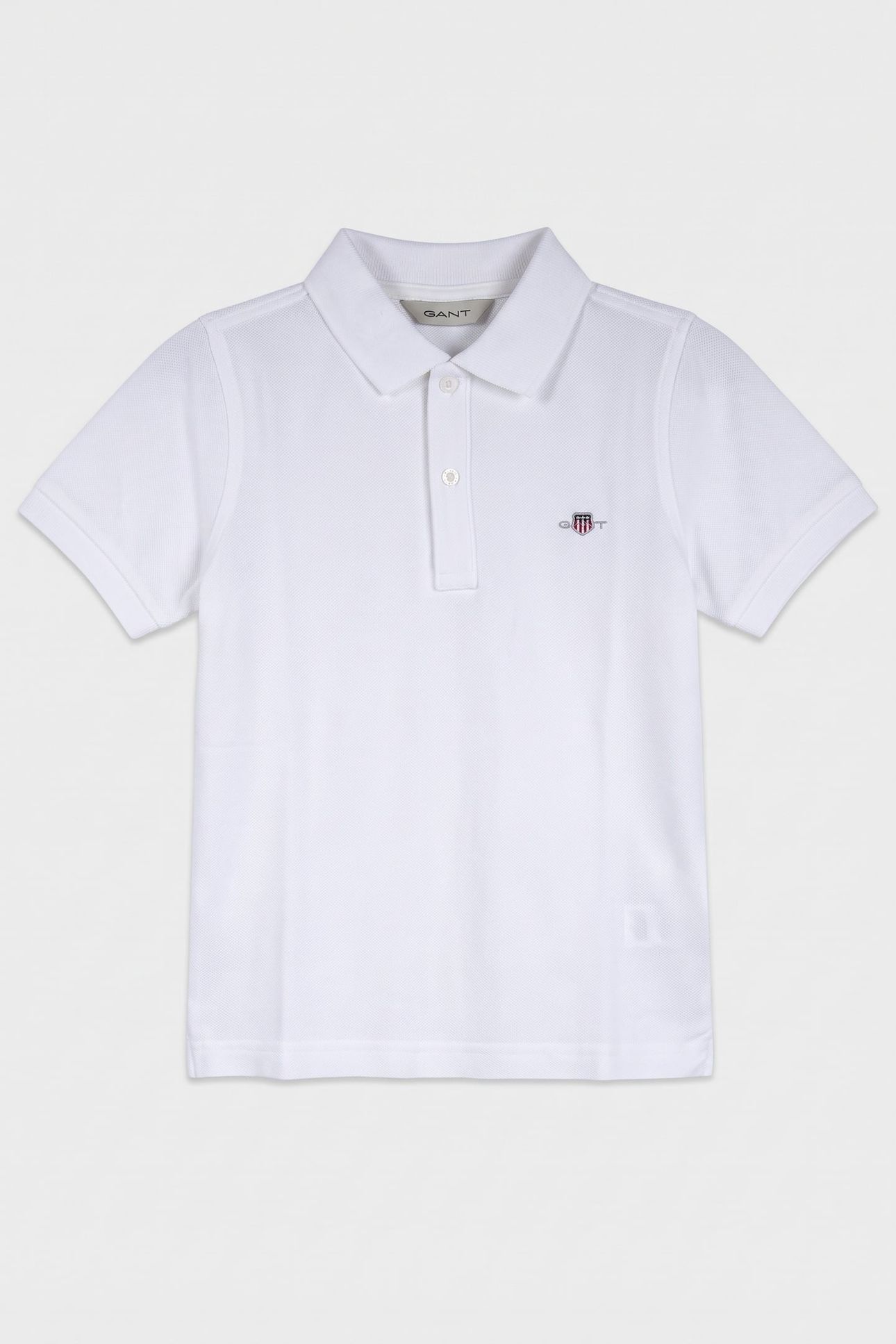 KIDS UNISEX SHIELD SS PIQUE WHITE 2