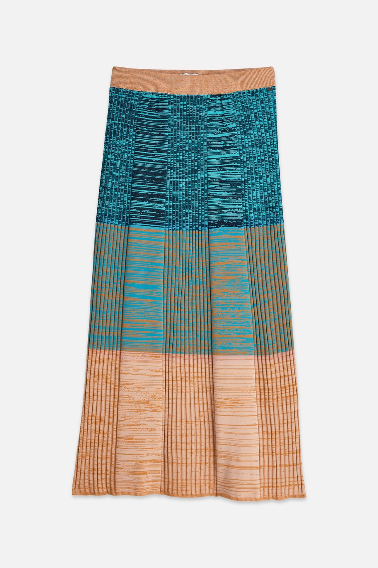 MAXI RIBBED KNITTED SKIRT TAHITIAN TEAL 2