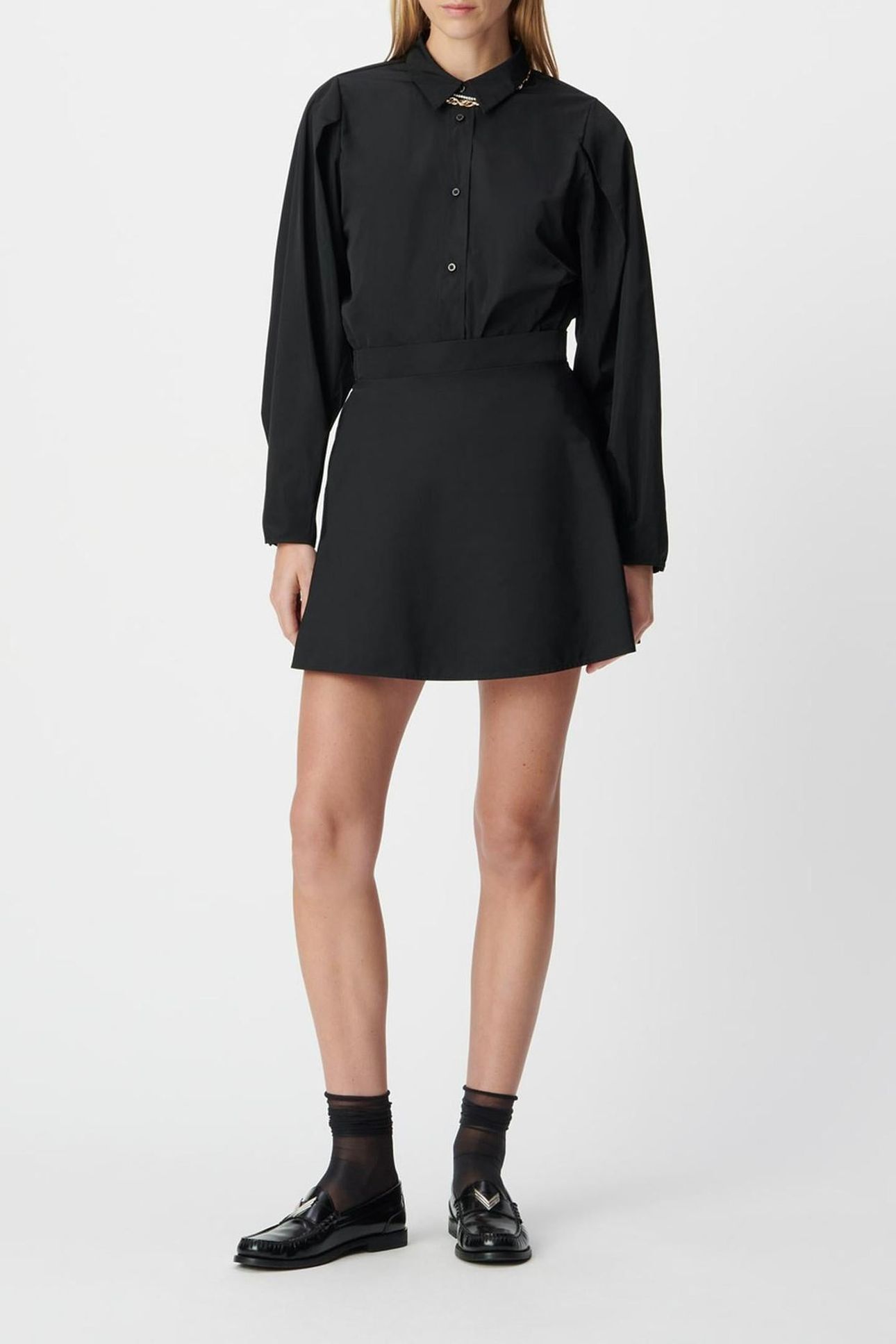 BLACK SATIN TAFFETA BODY SHIRT 3
