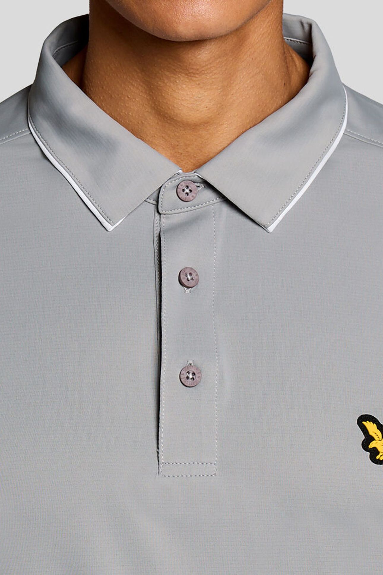 GOLF CONTRAST COLLAR POLO ULTIMATE GREY 5