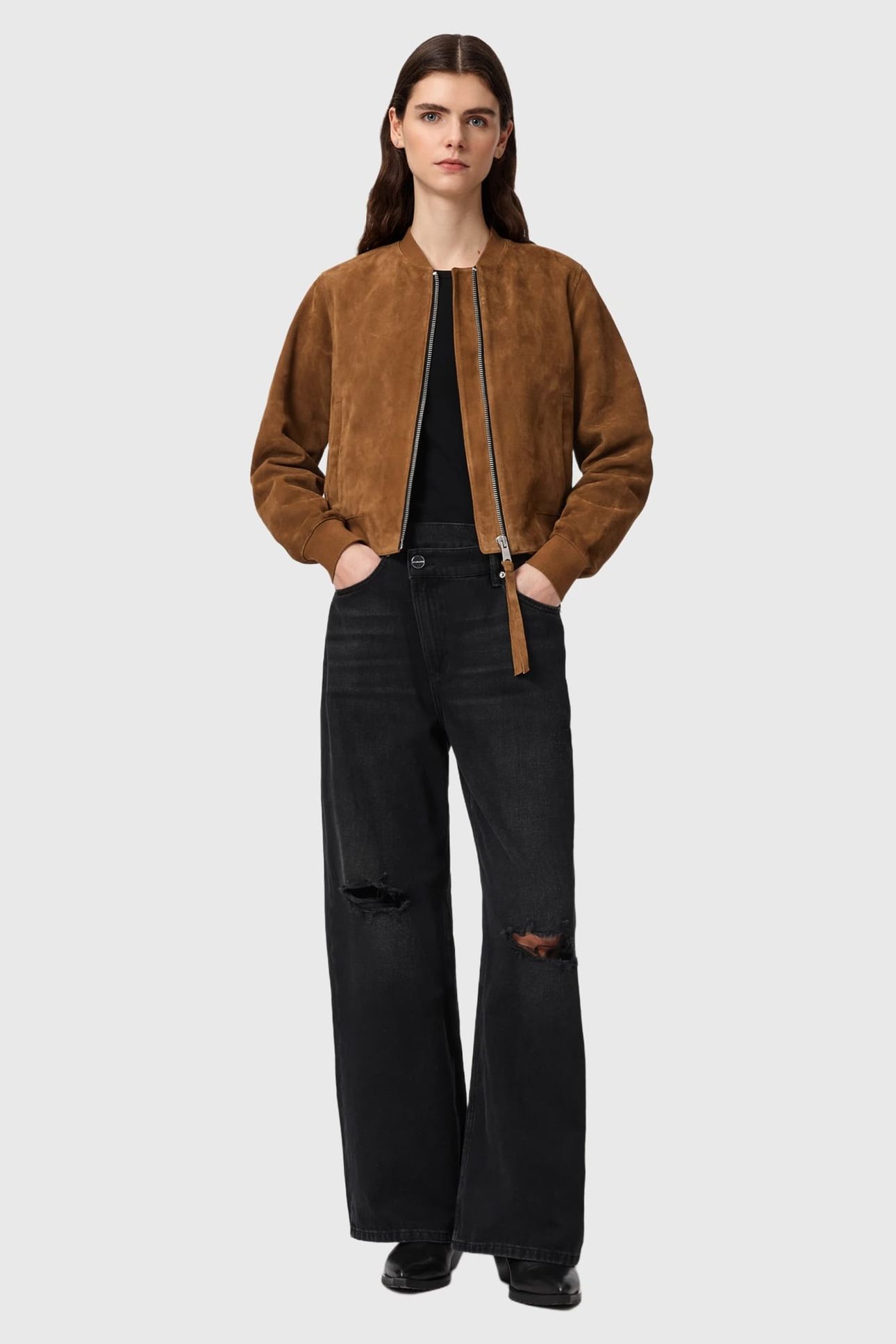 ORTEN SUEDE BOMBER SUGAR BROWN 5