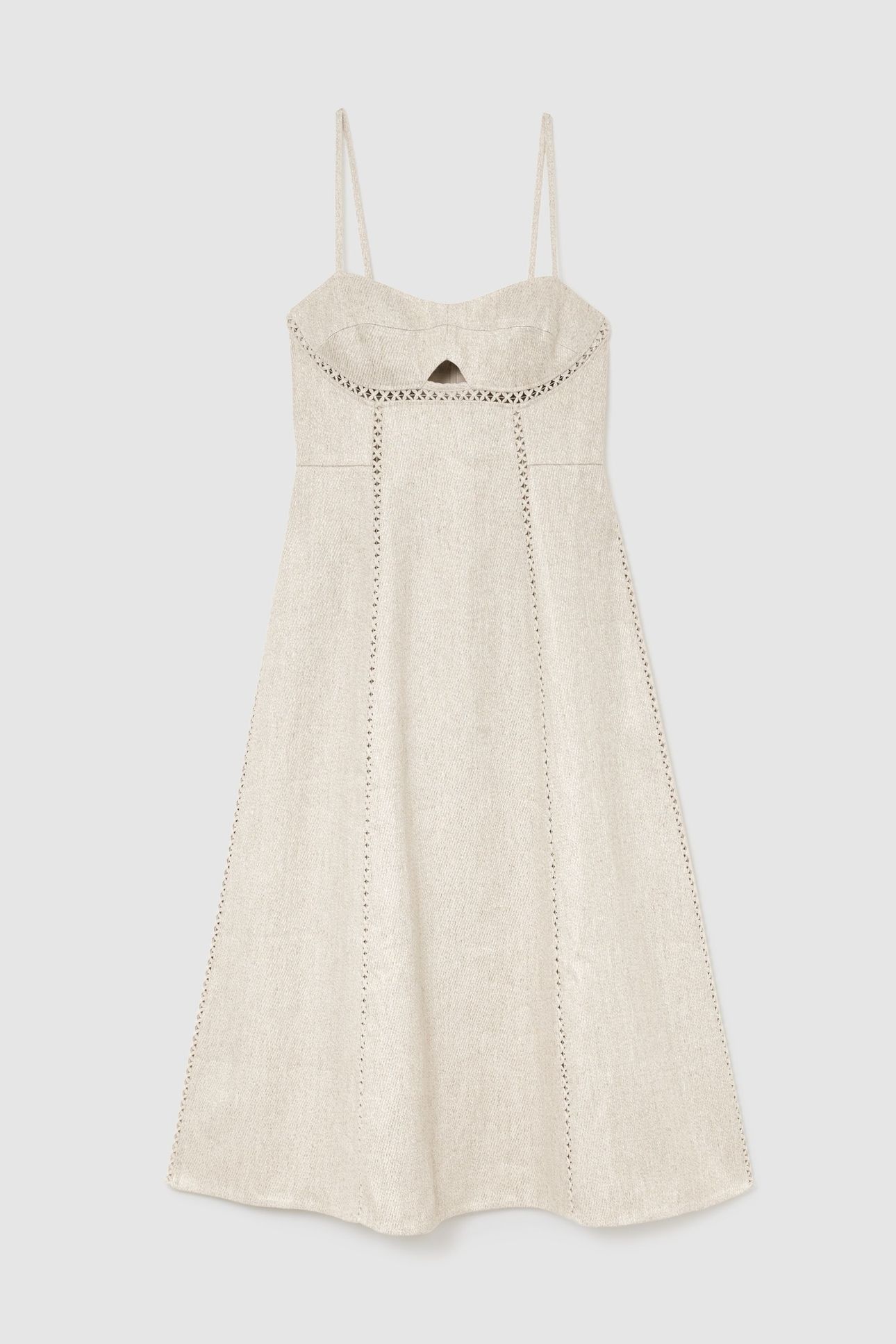 LINEN BELTED MIDI DRESS NEUTRAL 3