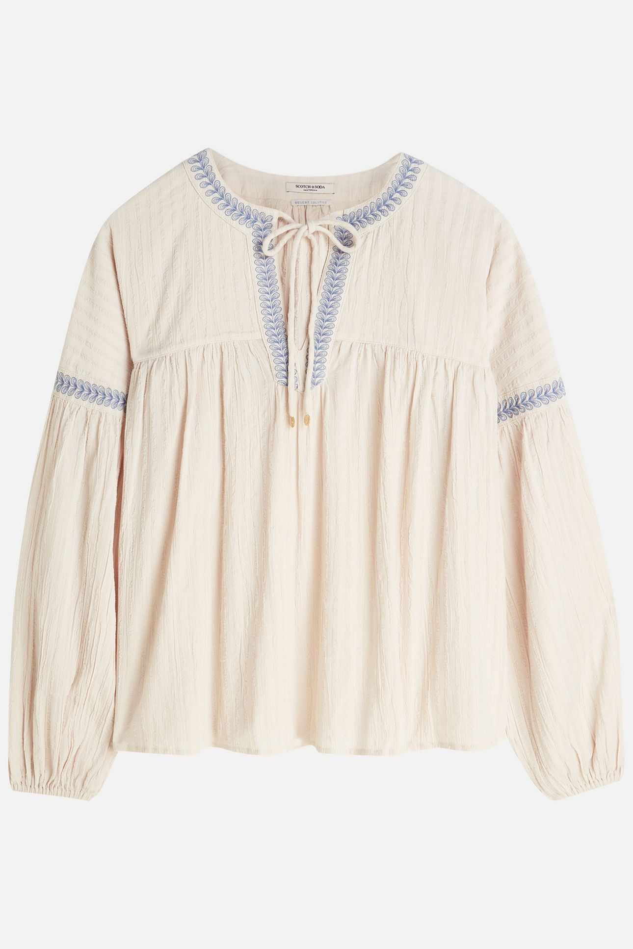 COTTON CREPE BLOUSE WITH EMBROIDERED DETAILS FOG 4