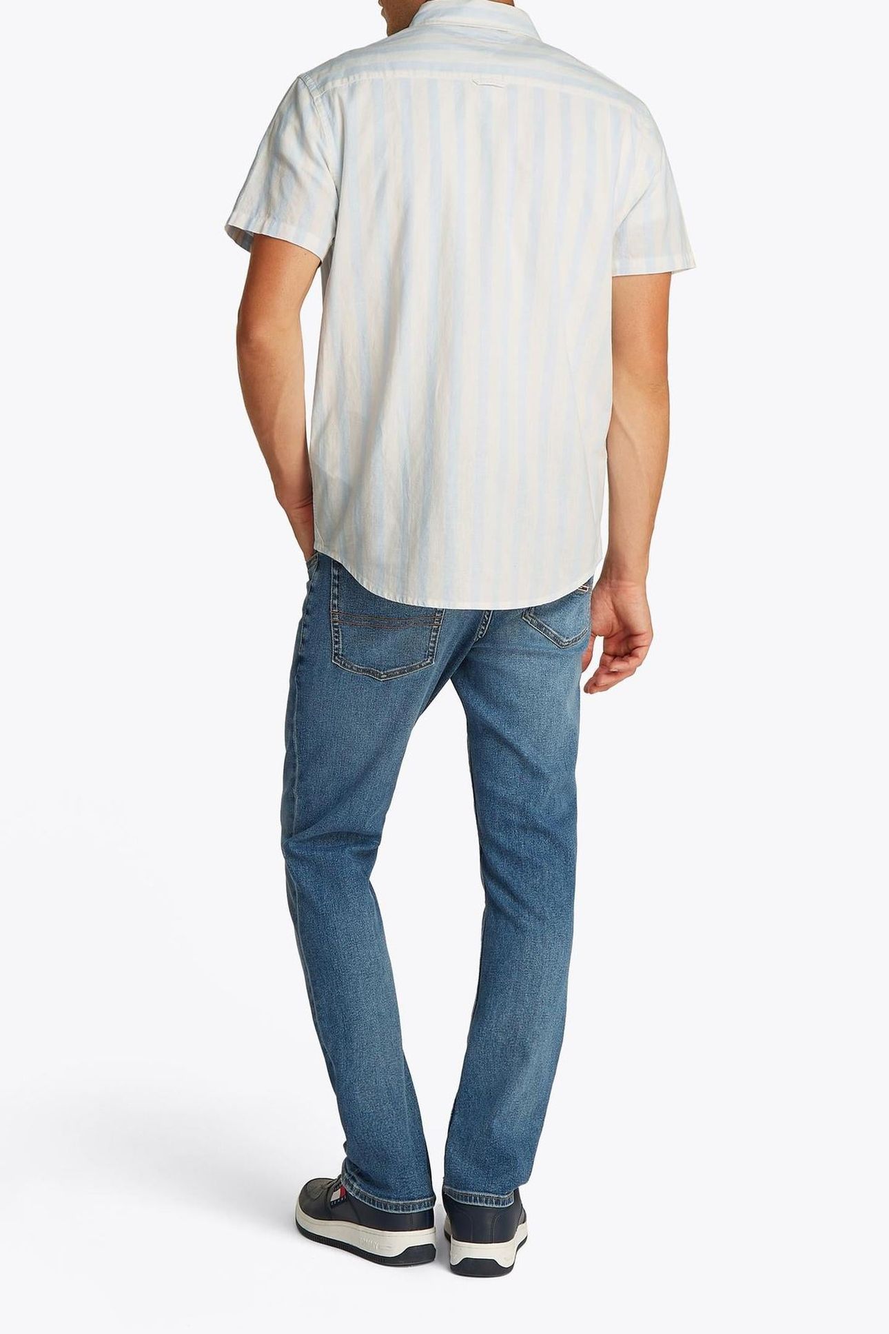 TJM REG LINEN BLEND SWEET BLUE/ECRU 2