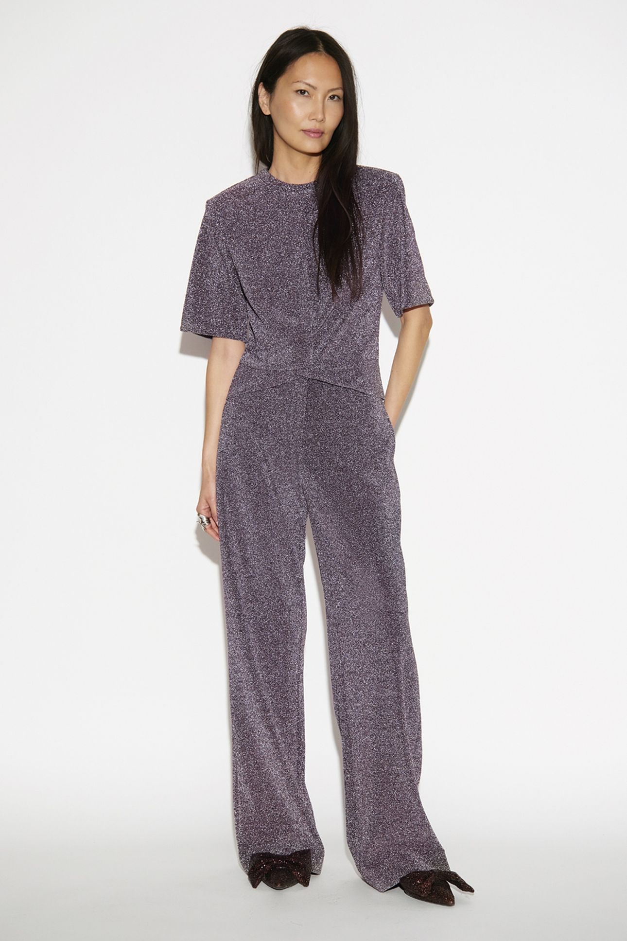 NOEMIA LUREX PANTS AMETHYST 1