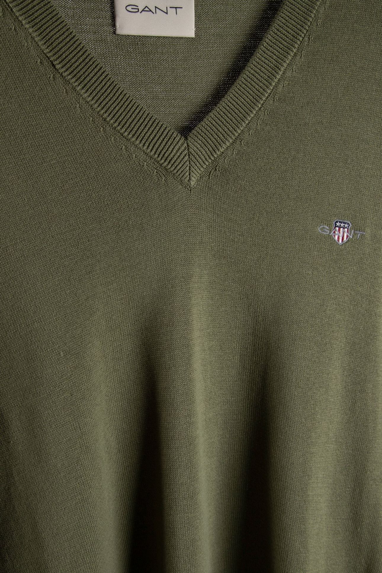 CLASSIC COTTON V-NECK DRY HERB GREEN 4