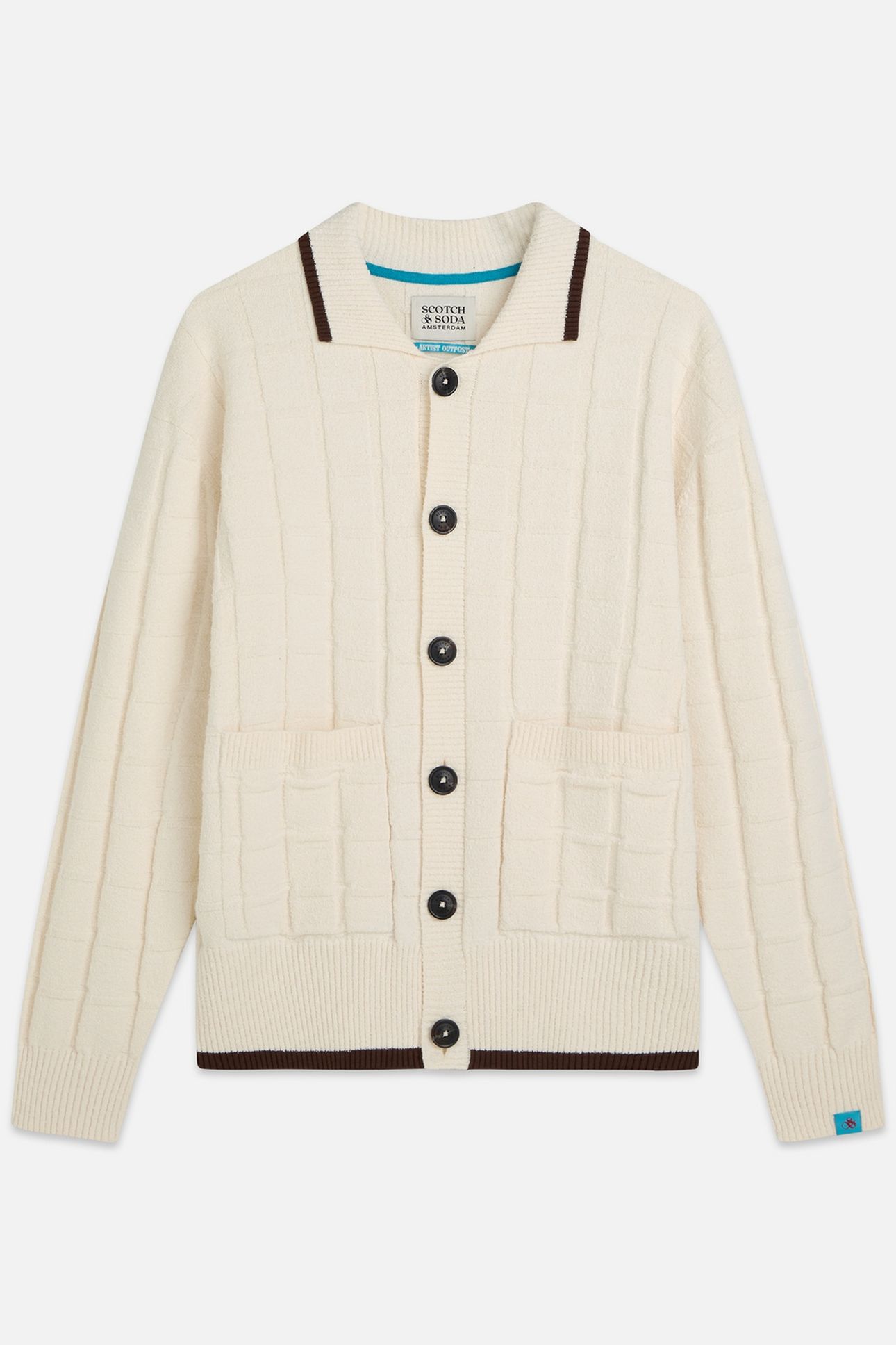 STRUCTURED BOUCLE CARDIGAN LIGHT BEIGE 4