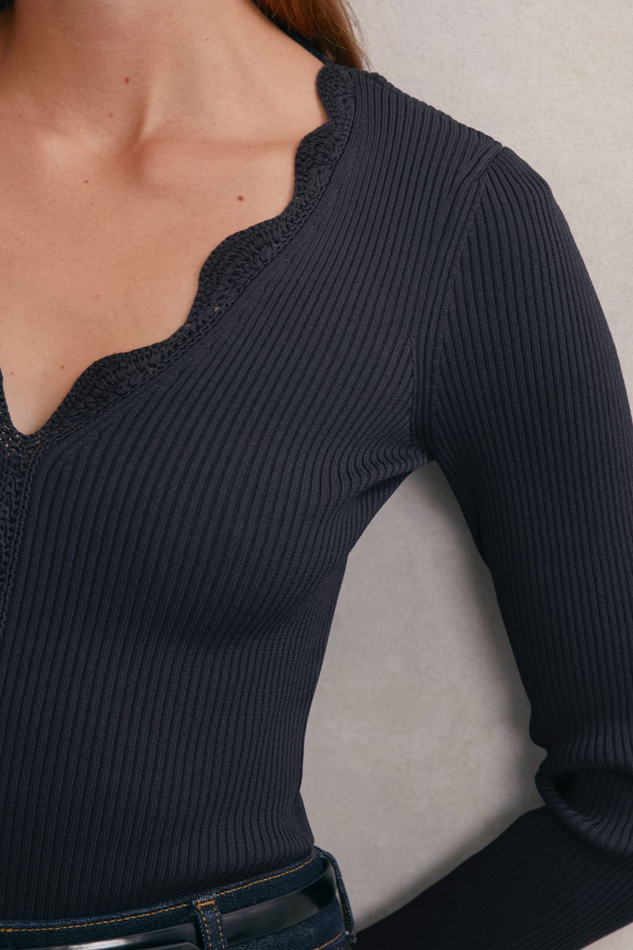 CROCHET STITCH TOP NAVY 5