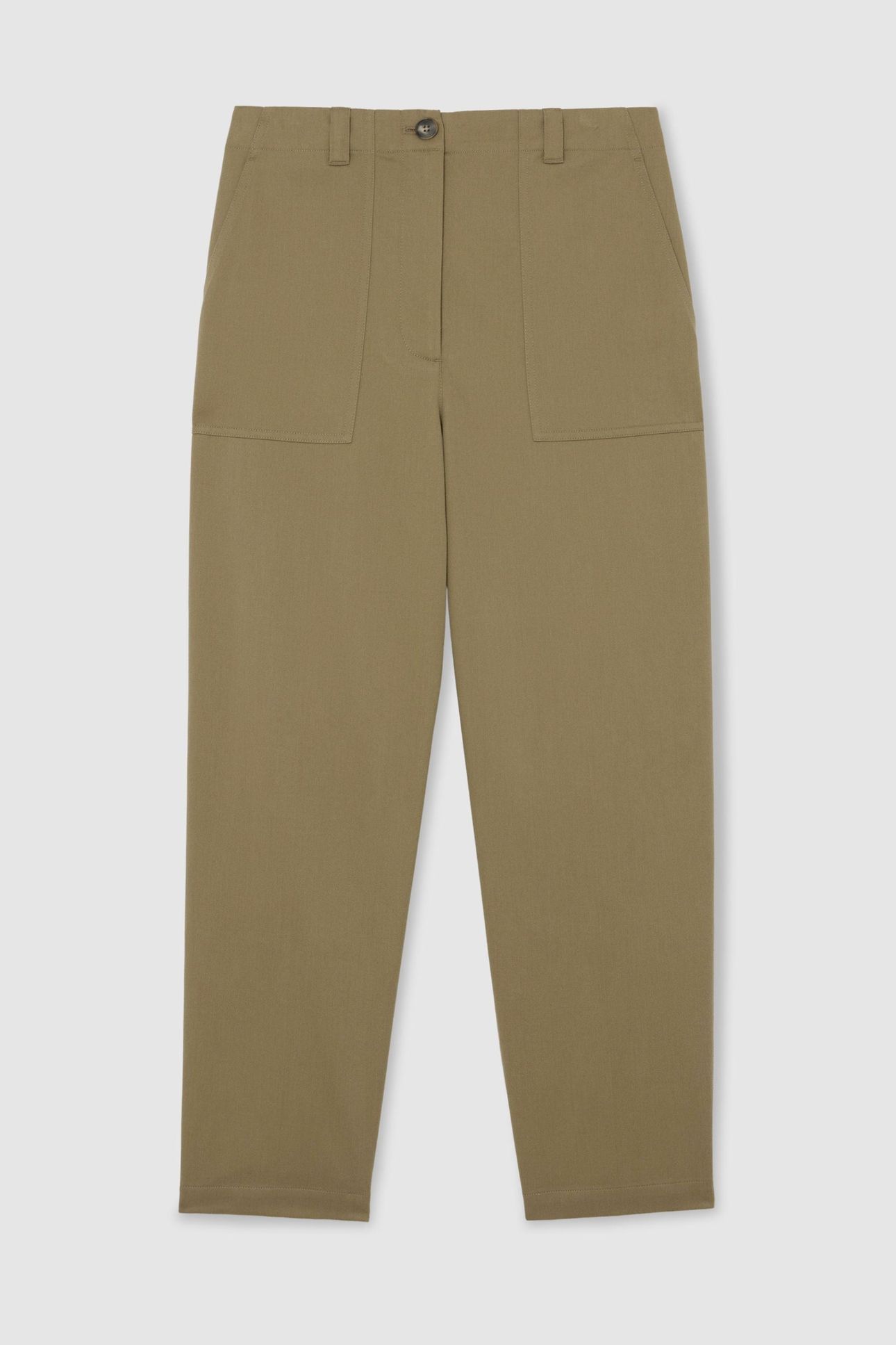 COTTON BLEND TAPER TROUSER KHAKI GREEN 5