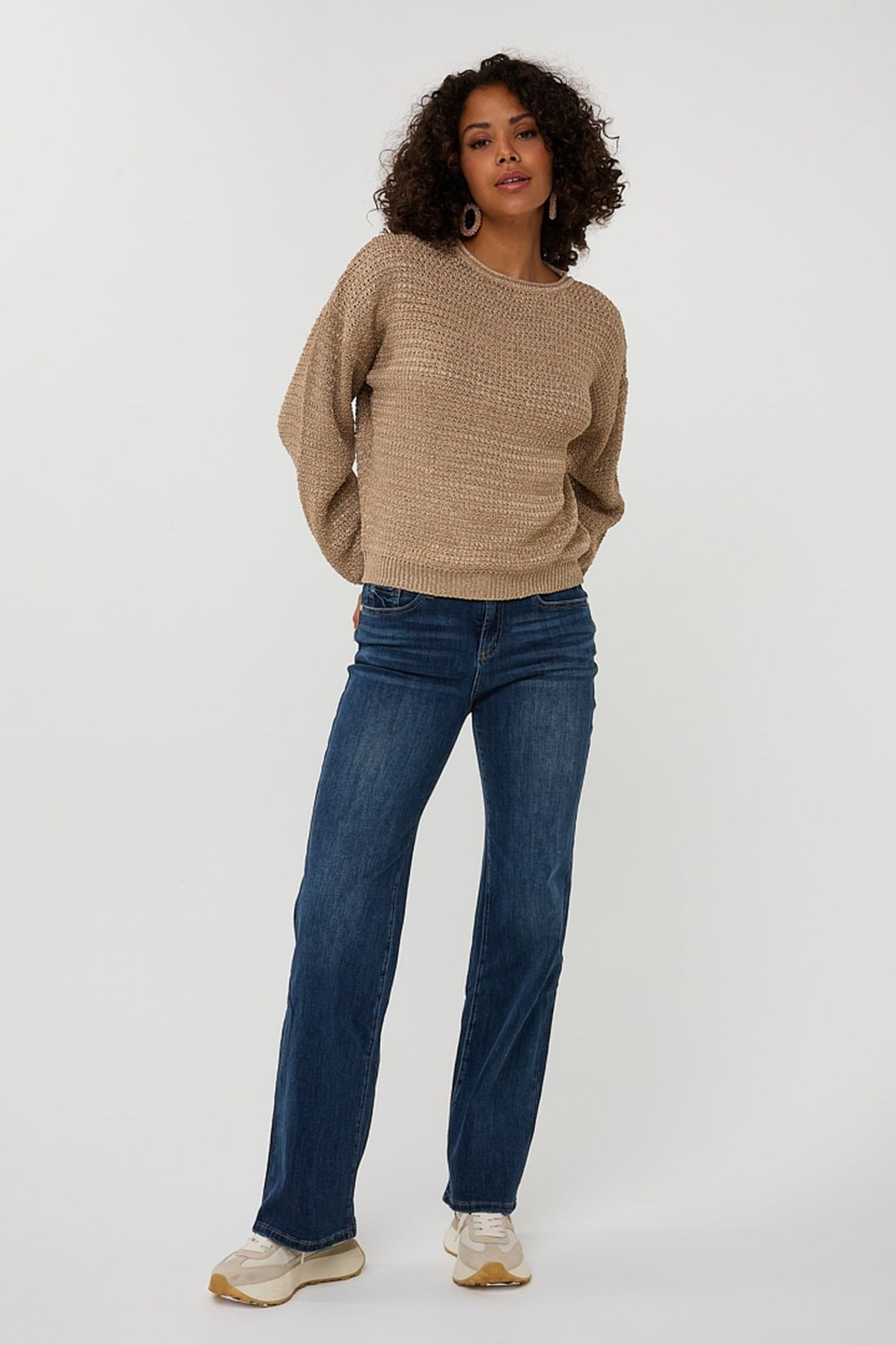 SWEATER OVERSIZED LUREX SAND 2