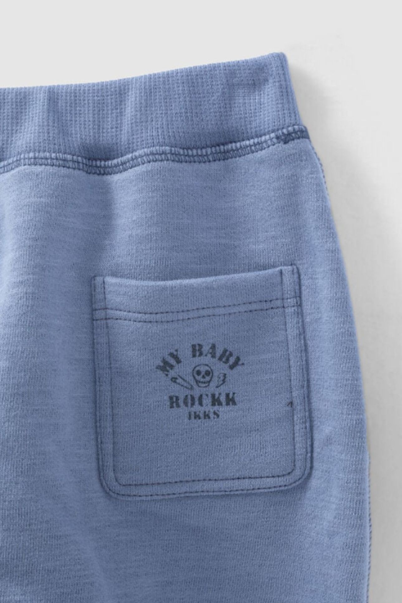 BLUE ORGANIC FLEECE PANTS FOR BABIES 3