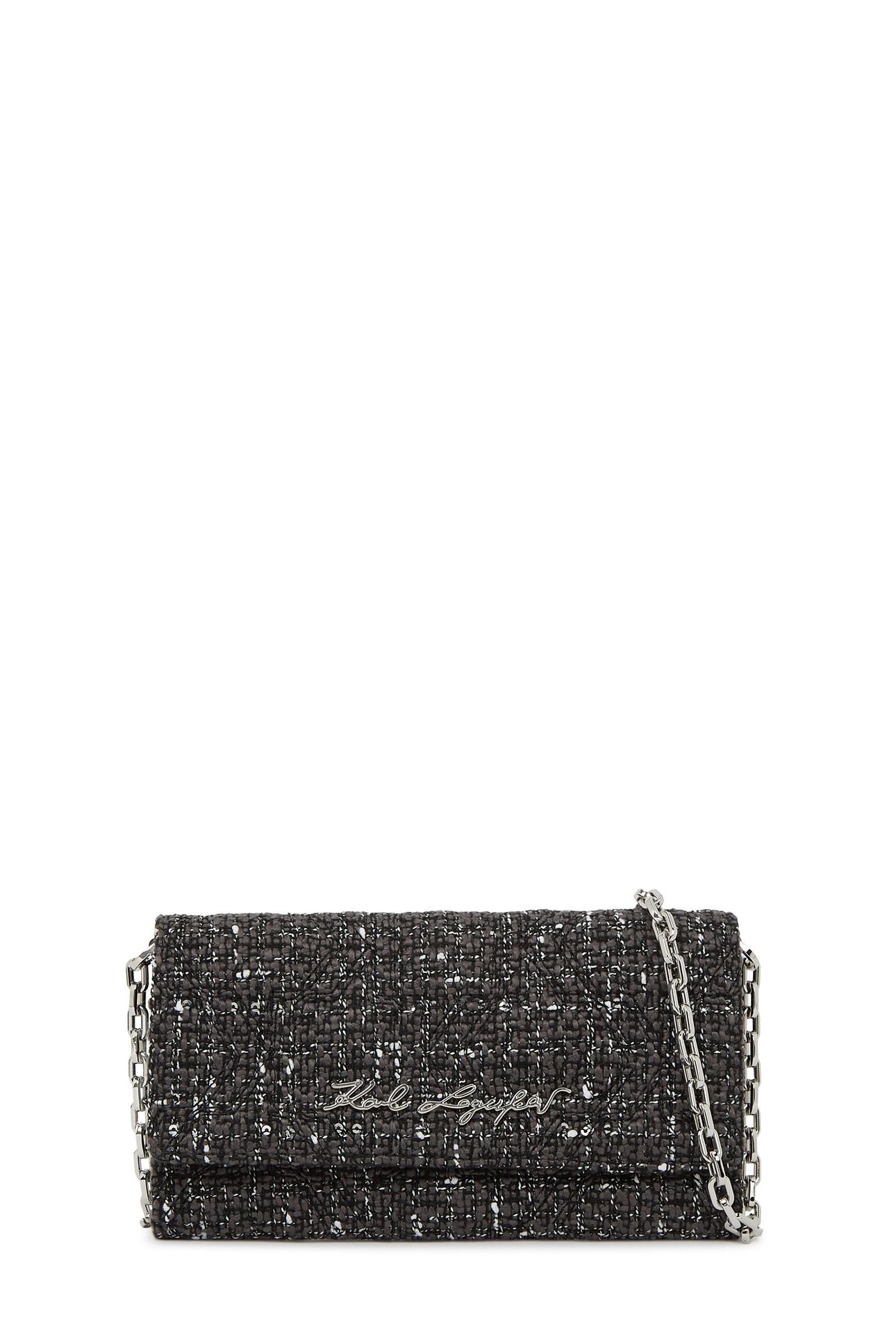 K/KURL BOUCLE WALLET ON CHAIN GREY BOUCLE 1