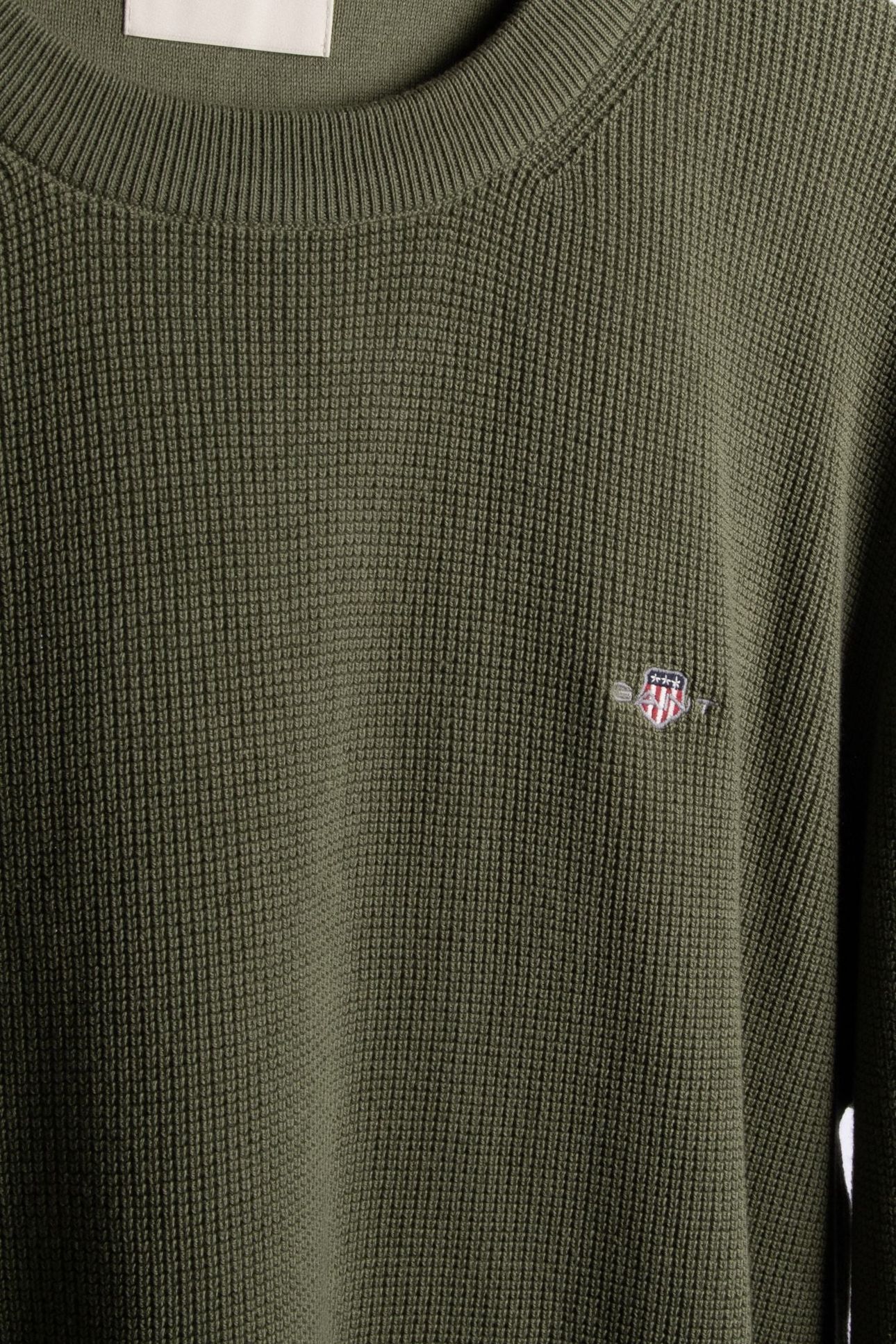 WAFFLE KNIT SWEATER DRY HERB GREEN 4