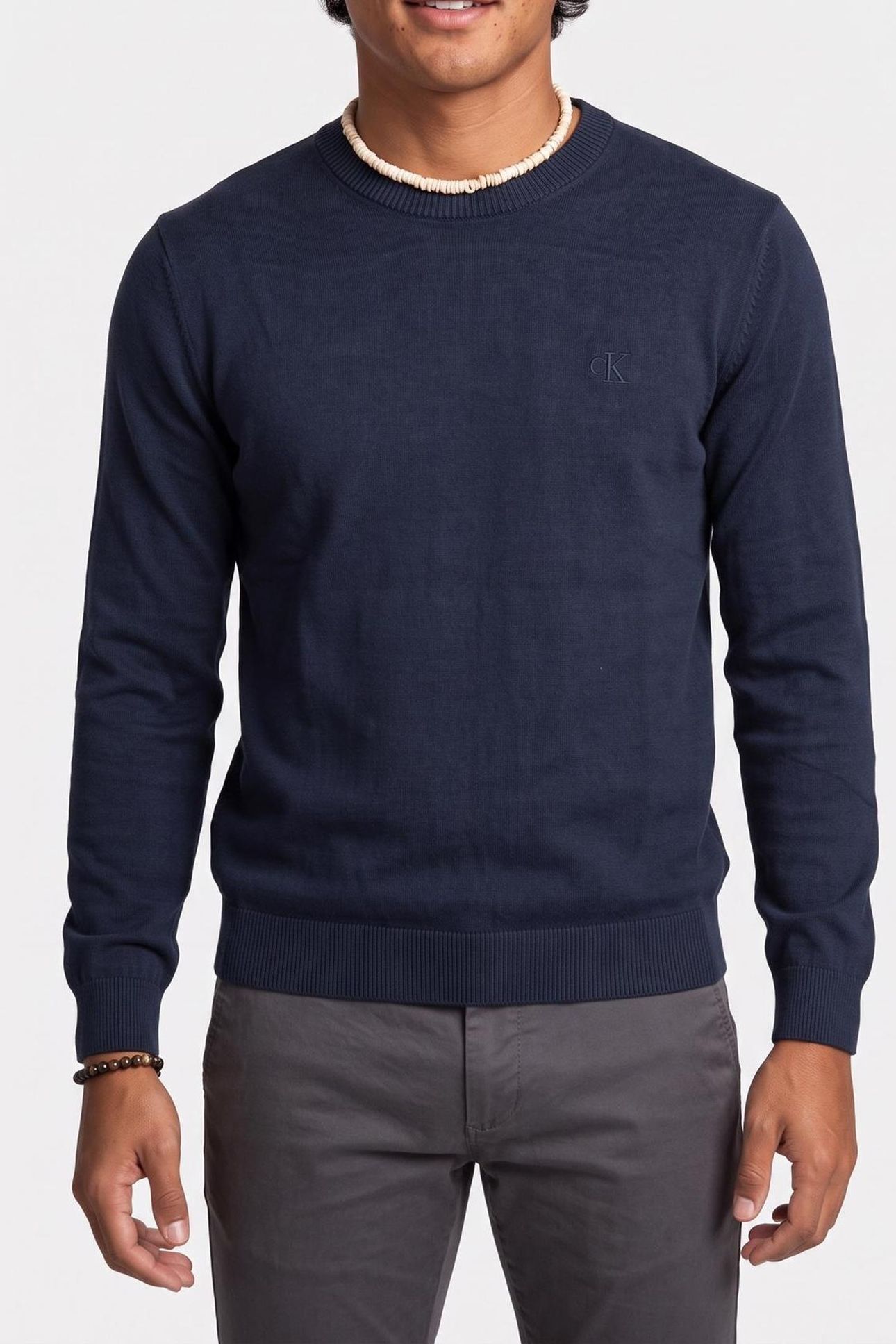 ESSENTIAL COTTON SWEATER NAVY 1