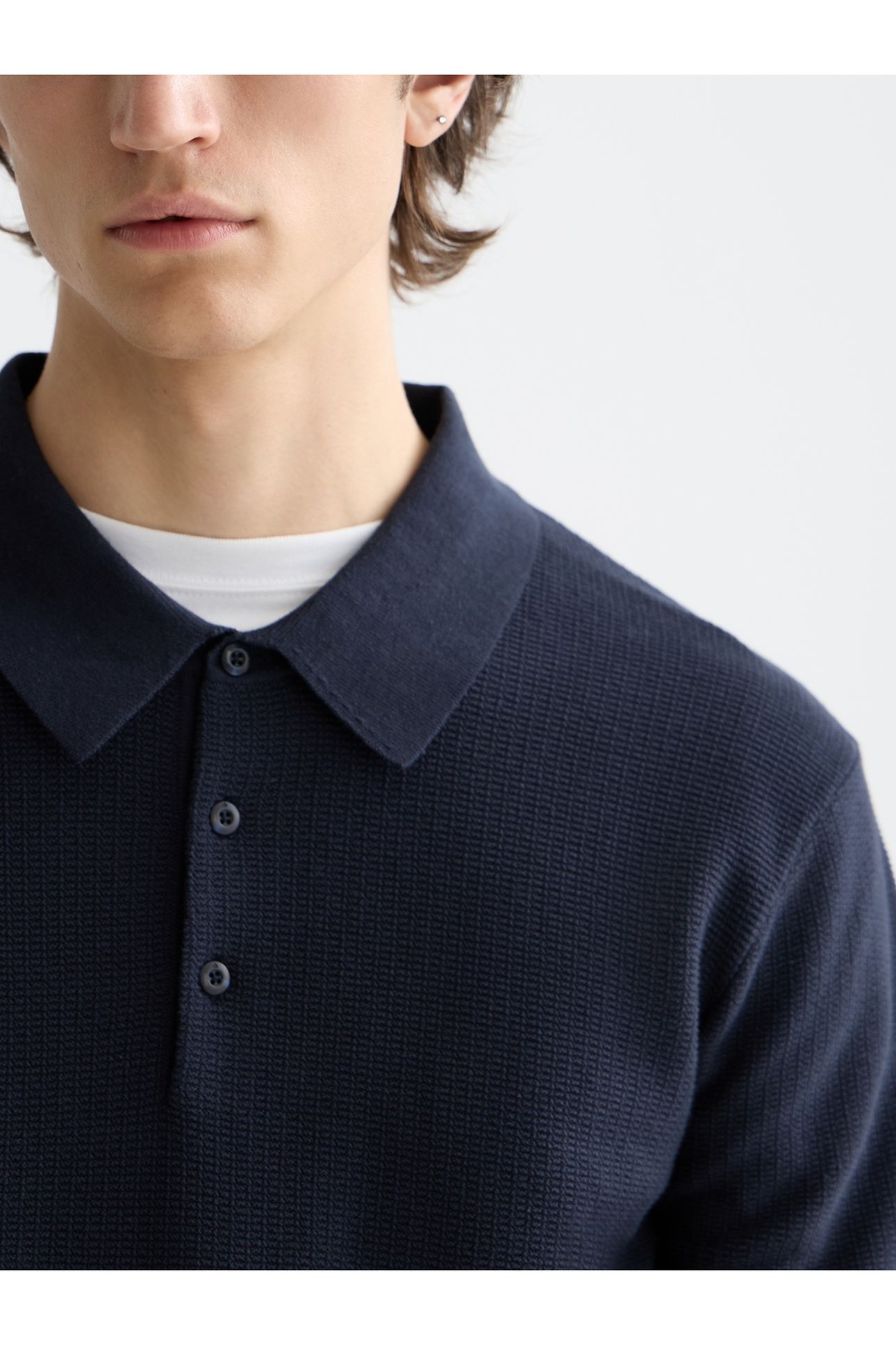 CORE - STRUCTURED KNITTED REGULAR-FIT POLO NAVY 6